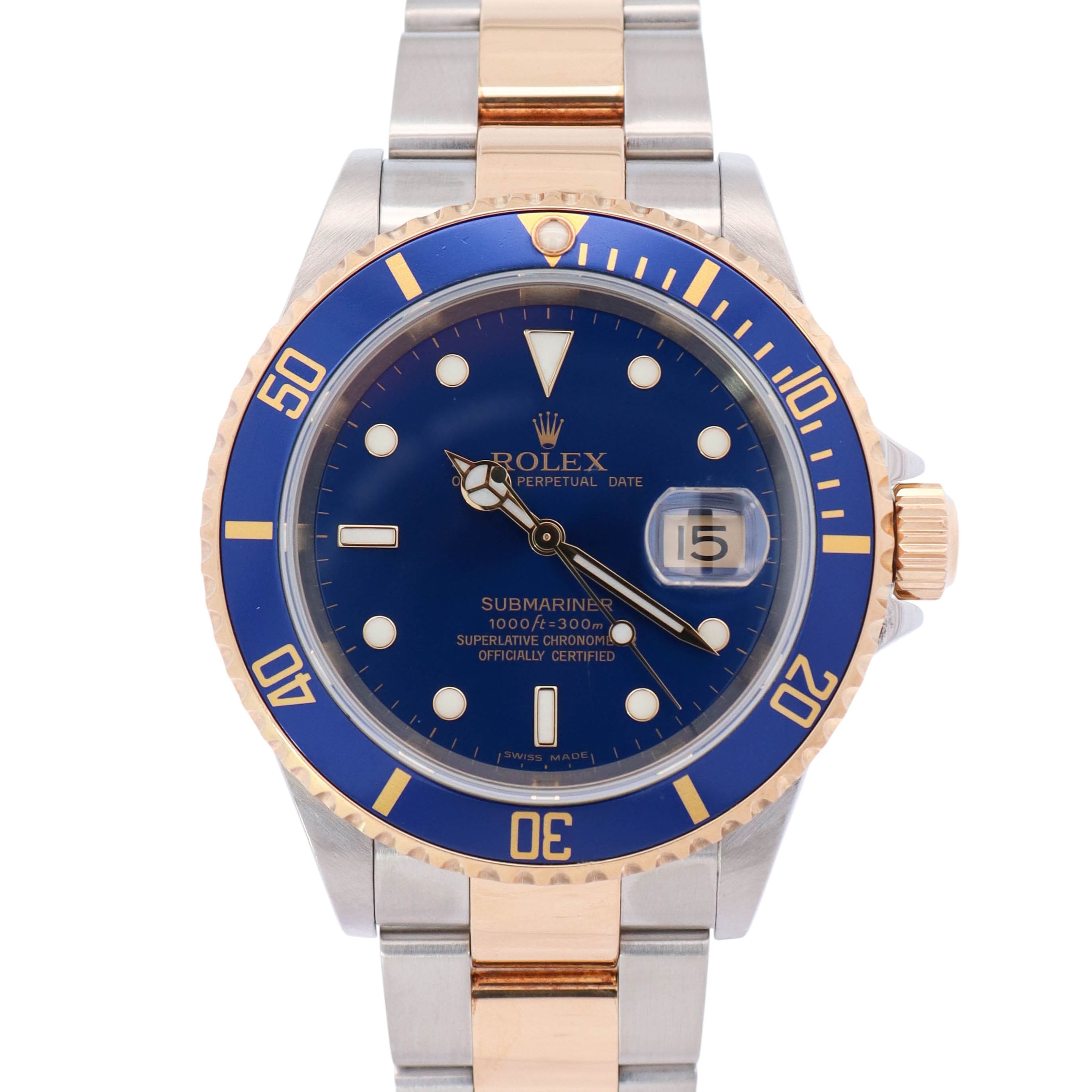 Rolex Submariner 40mm Blue Dial Watch Ref# 16613 - Happy Jewelers Fine Jewelry Lifetime Warranty