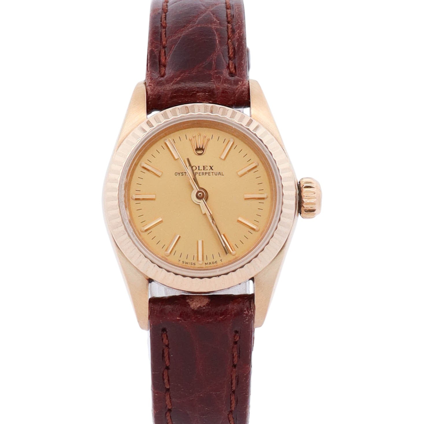 Rolex Oyster Perpetual 24mm Champagne Watch Ref# 67197 - Happy Jewelers Fine Jewelry Lifetime Warranty