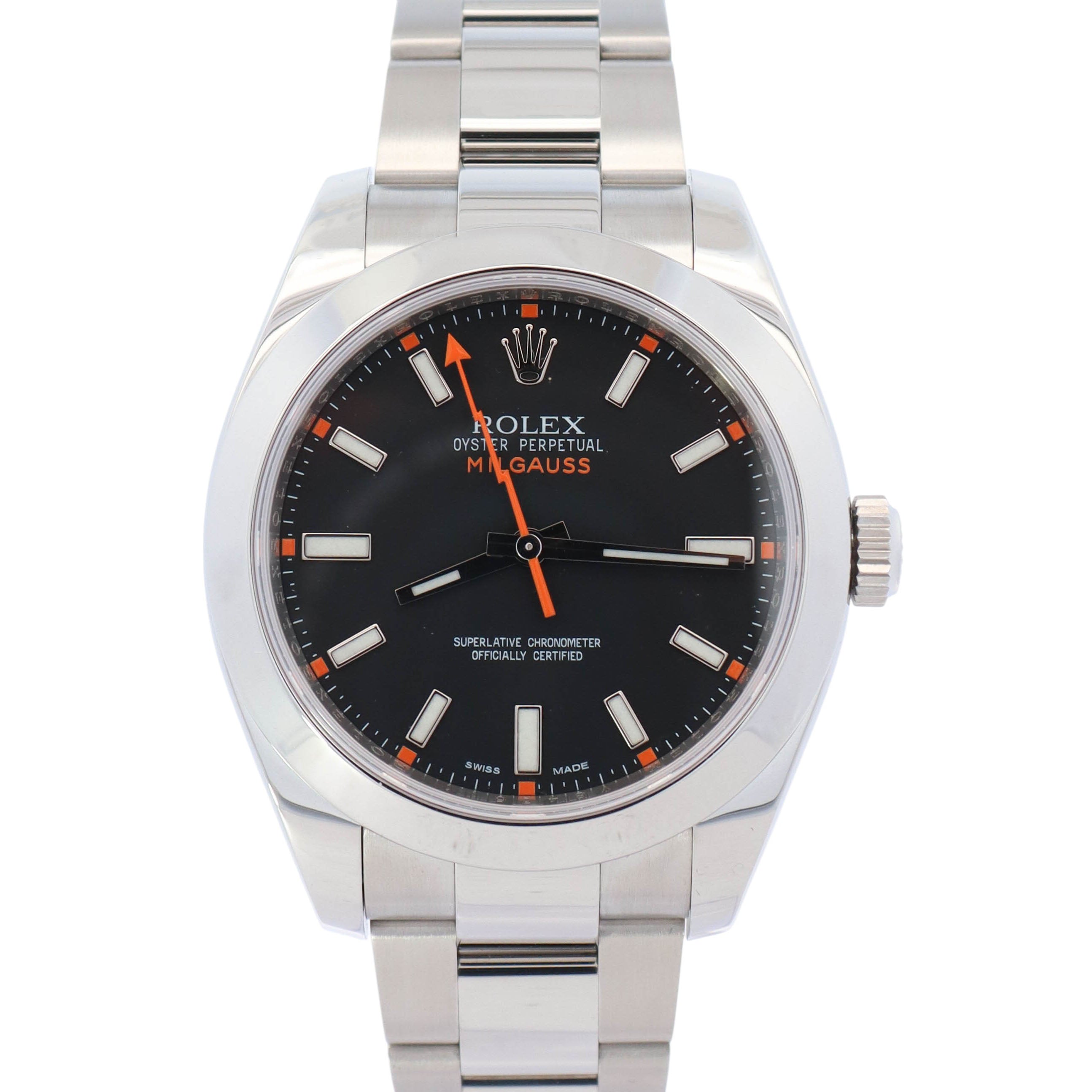 Rolex Milgauss 40mm Black Dial Watch Ref# 116400 - Happy Jewelers Fine Jewelry Lifetime Warranty