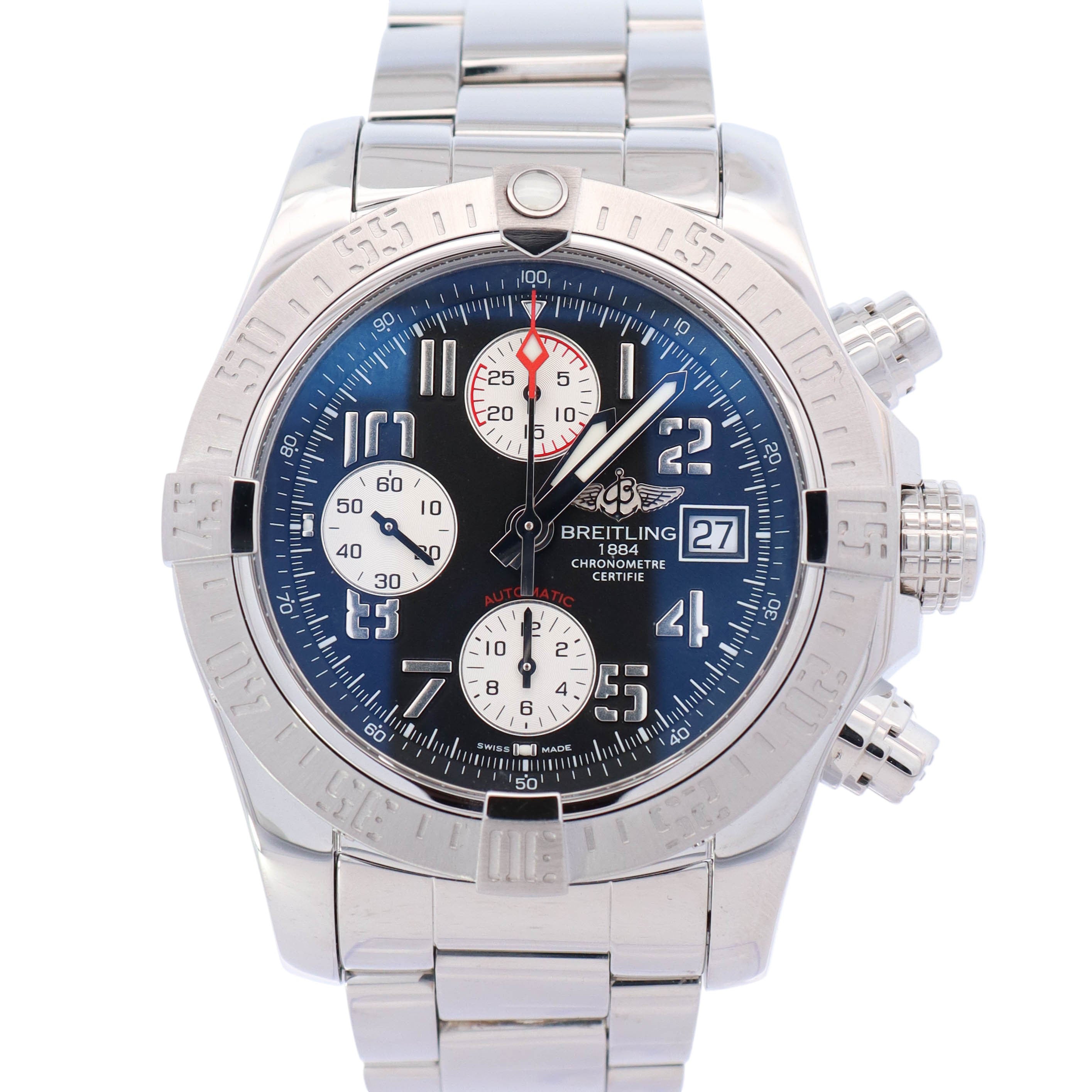 Breitling Avenger II 43mm Black Dial Watch Ref# A13381111B2A1