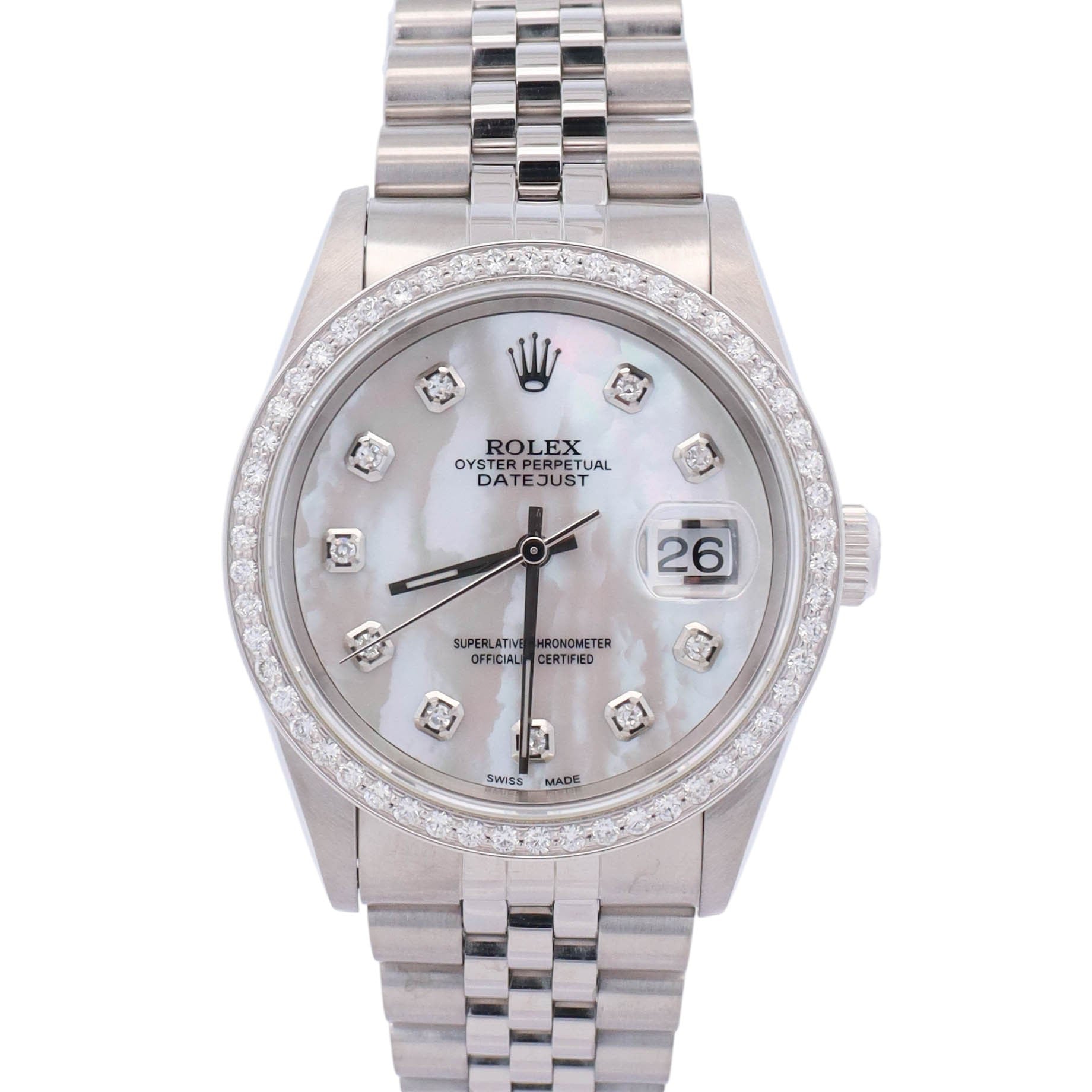 Rolex Datejust 36mm MOP Dial Watch Ref# 16220