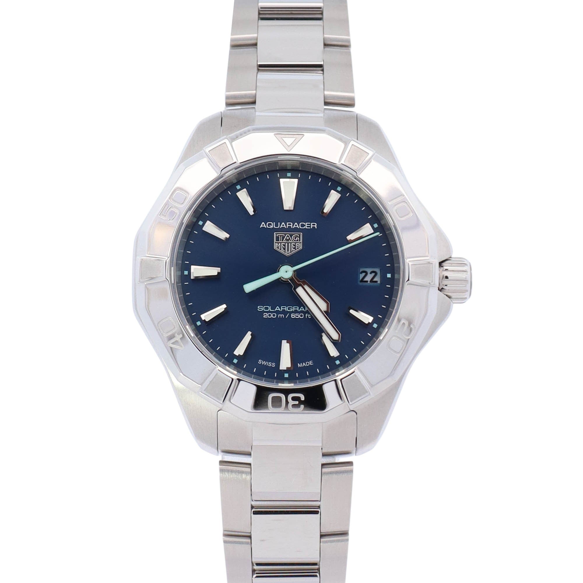 Tag Heuer Aquaracer 34mm Blue Dial Watch Ref# WBP1311.BA0005 - Happy Jewelers Fine Jewelry Lifetime Warranty