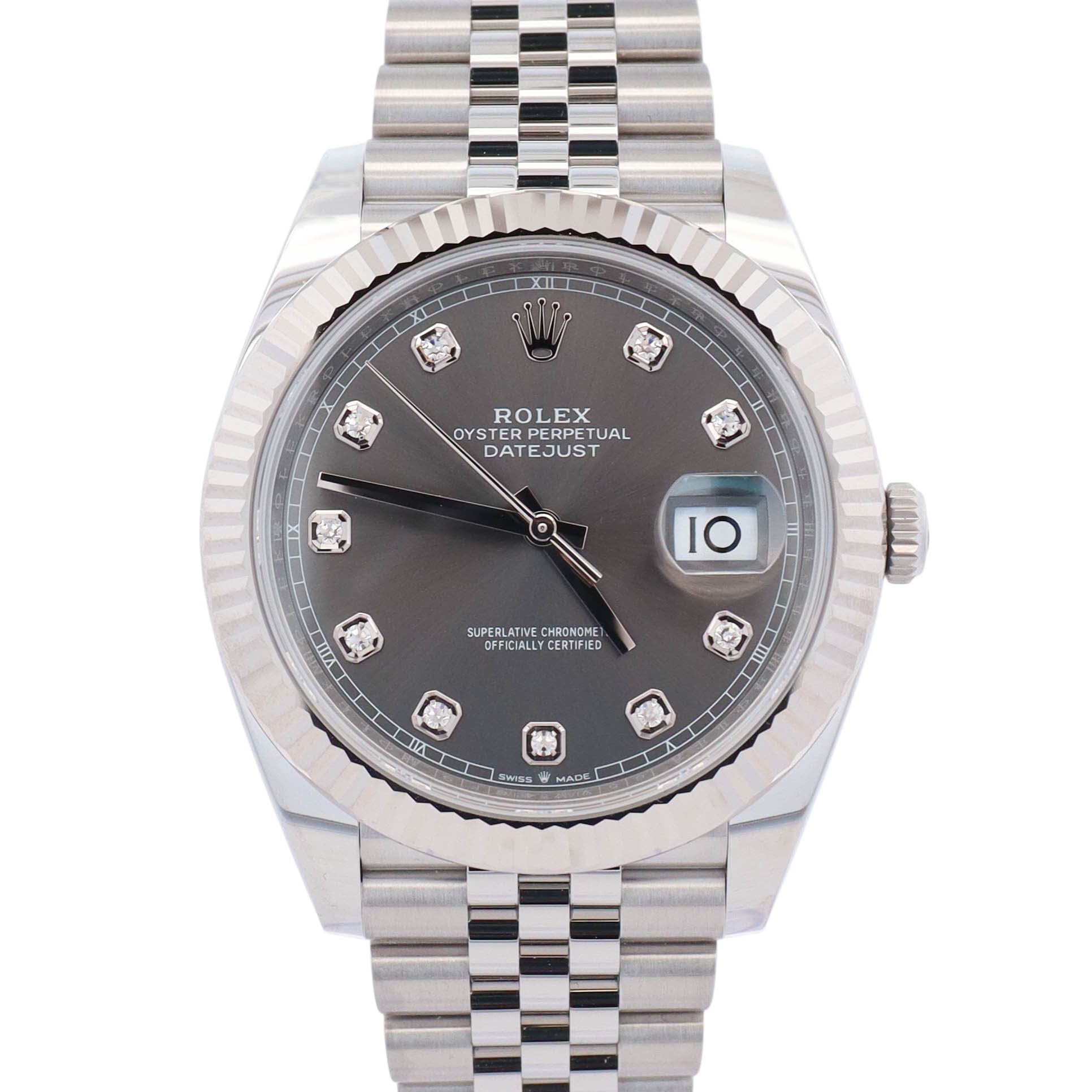 Rolex Datejust 41mm Rhodium Dial Watch Ref# 126334