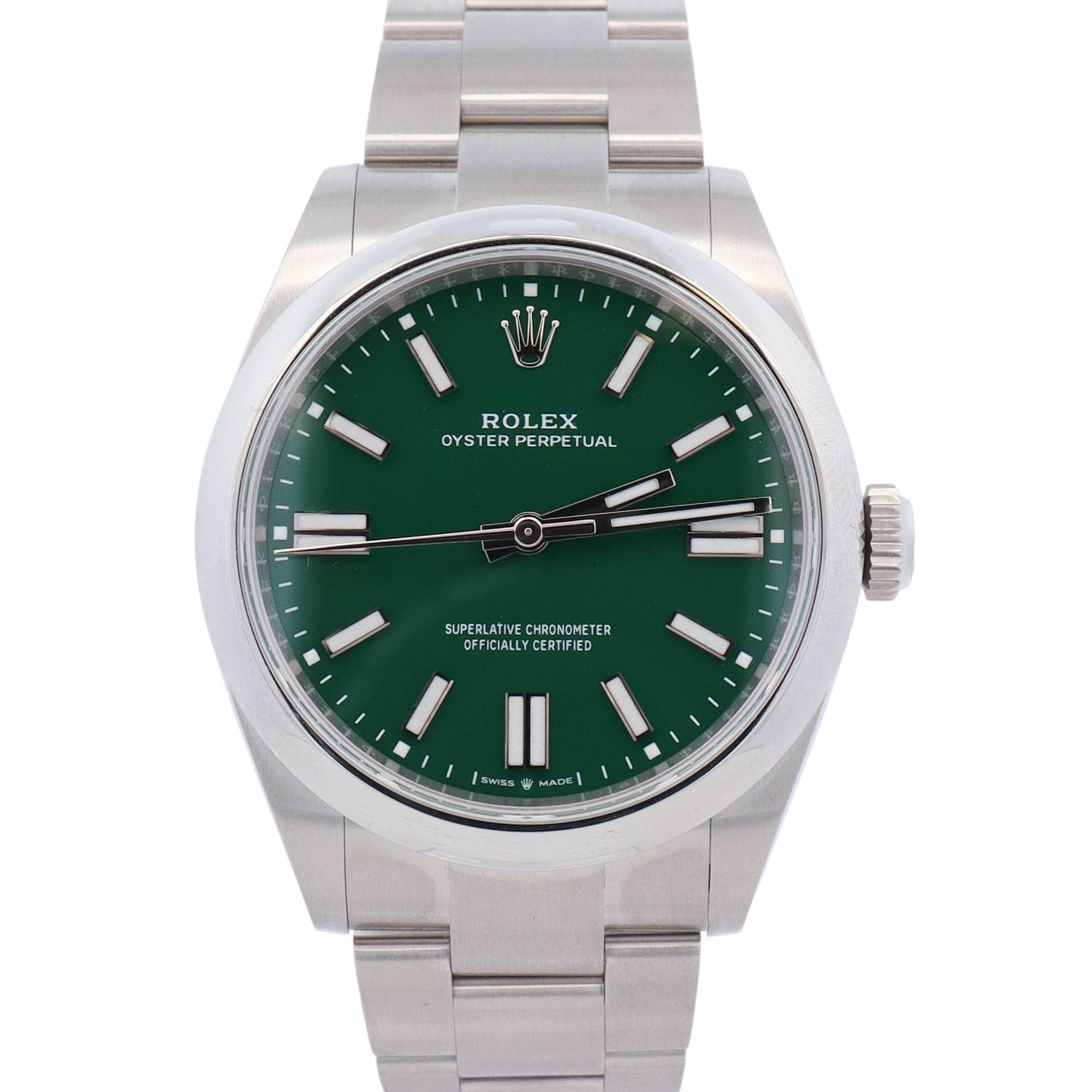 Rolex Oyster Perpetual 41mm Green Dial Watch Ref# 134300 - Happy Jewelers Fine Jewelry Lifetime Warranty