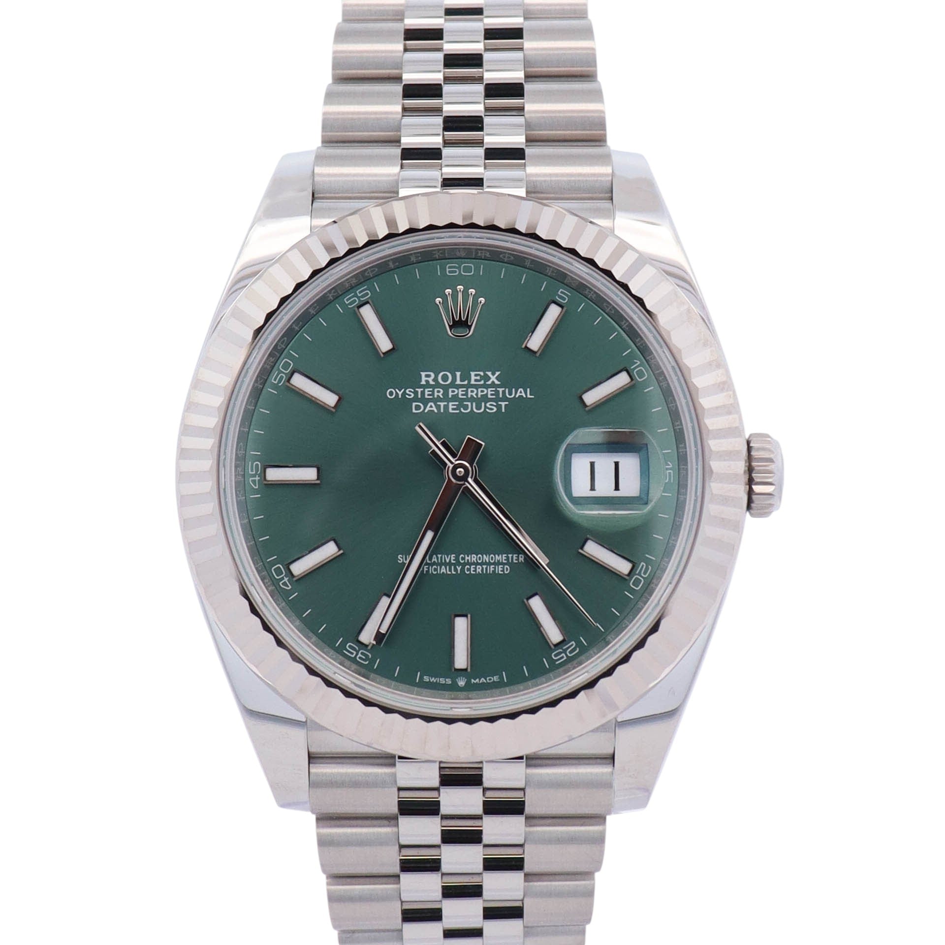 Rolex Datejust 41mm Green Dial Watch Ref# 126334 - Happy Jewelers Fine Jewelry Lifetime Warranty