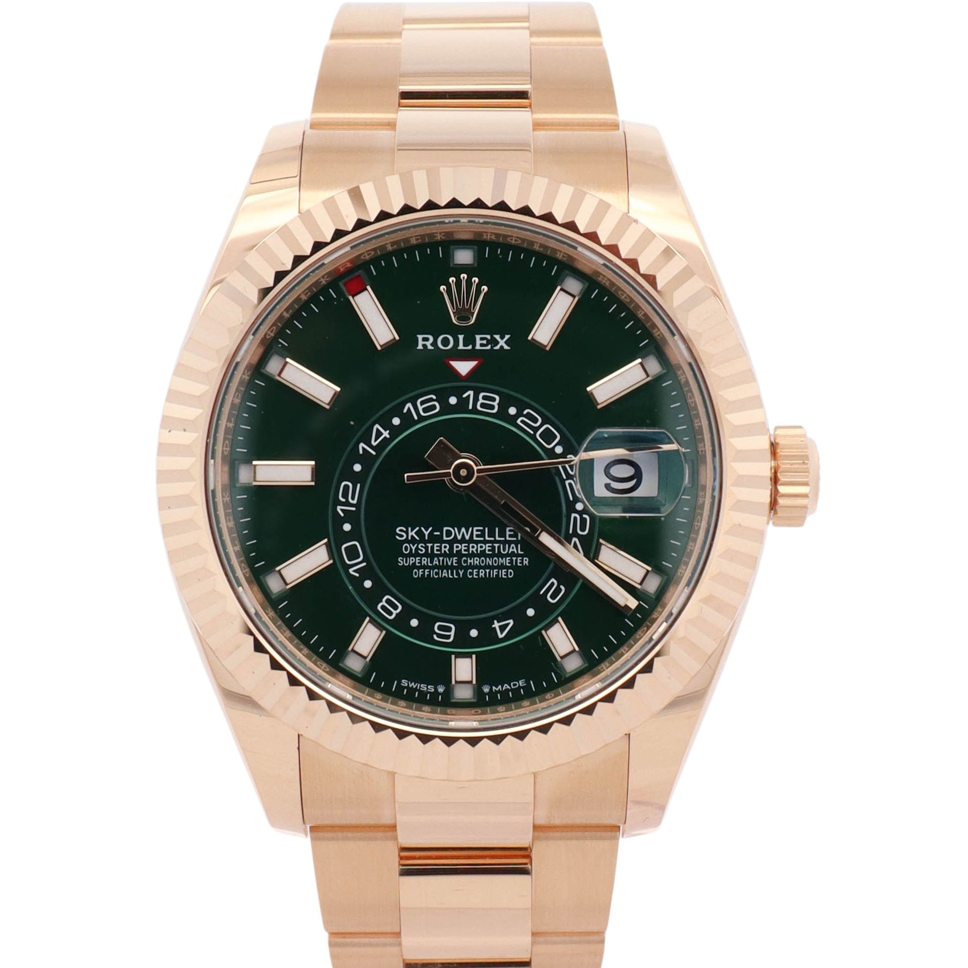 Rolex Sky-Dweller 42mm Green Dial Watch Ref# 336938 - Happy Jewelers Fine Jewelry Lifetime Warranty