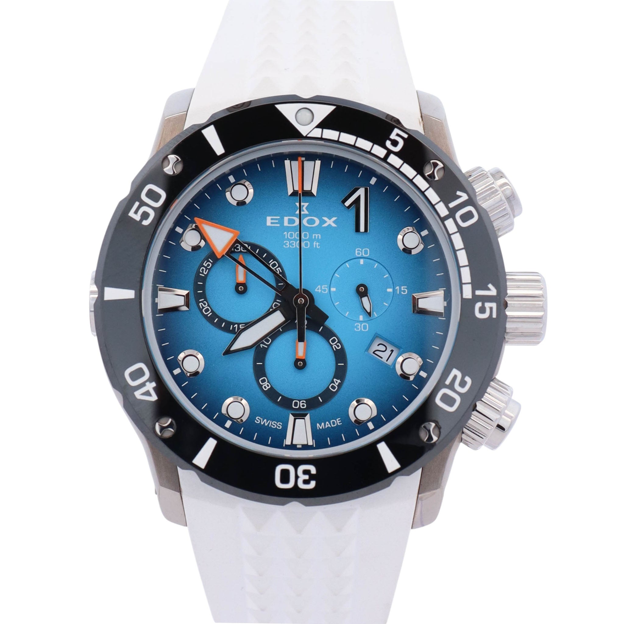 Edox Co-1 Titanium 45mm Blue Dial Watch Ref# 10242-TINM - Happy Jewelers Fine Jewelry Lifetime Warranty