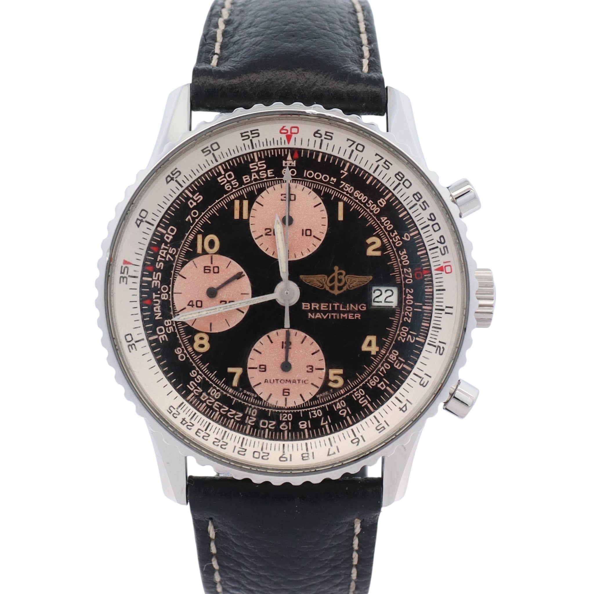 Breitling Navitimer Stainless Steel 41mm Black Chronograph Dial Watch Ref# A13019 - Happy Jewelers Fine Jewelry Lifetime Warranty