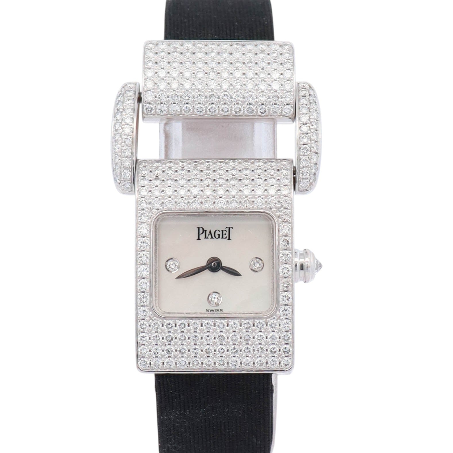 Piaget Miss Protocole White Gold 17x25mm Factory White MOP Diamond Dial Watch Ref# 5225 - Happy Jewelers Fine Jewelry Lifetime Warranty