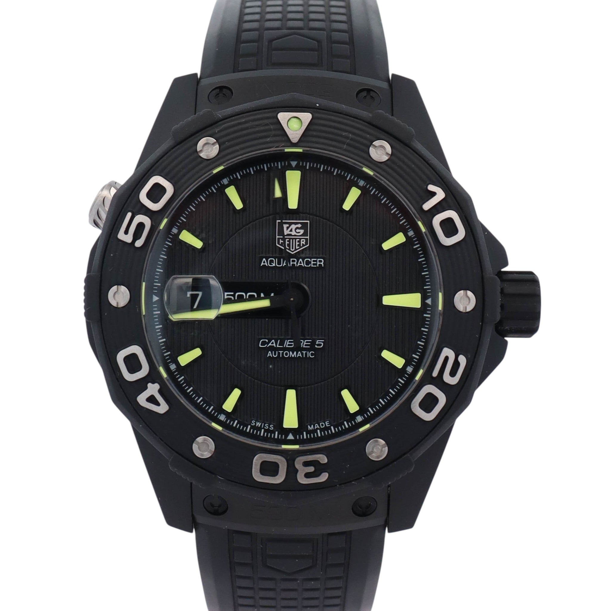 Tag Heuer Aquaracer 43mm Black Dial Watch Ref# WAJ2180.FT6015 - Happy Jewelers Fine Jewelry Lifetime Warranty
