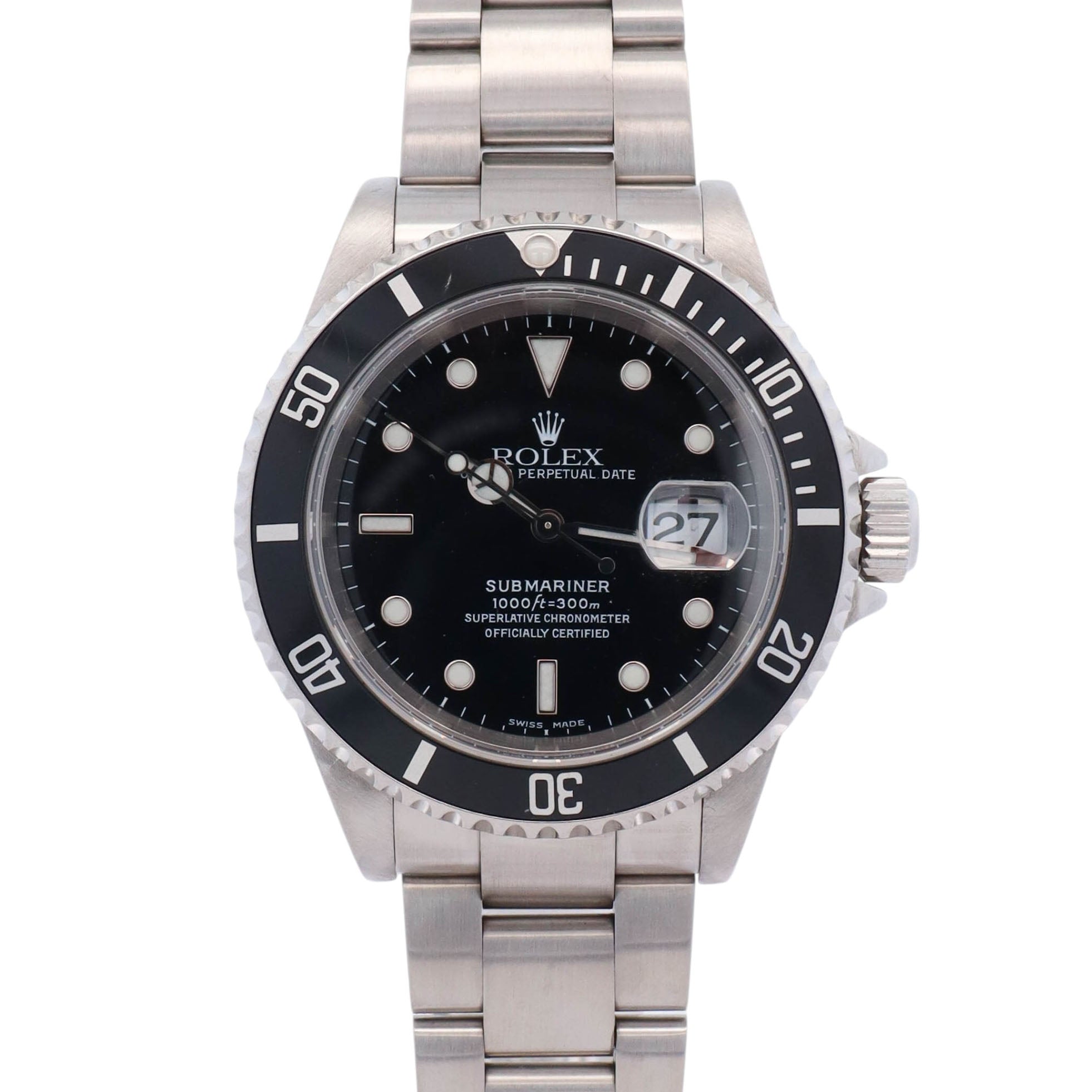 Rolex Submariner Stainless Steel 40mm Black Dial Watch Ref# 16610 - Happy Jewelers Fine Jewelry Lifetime Warranty