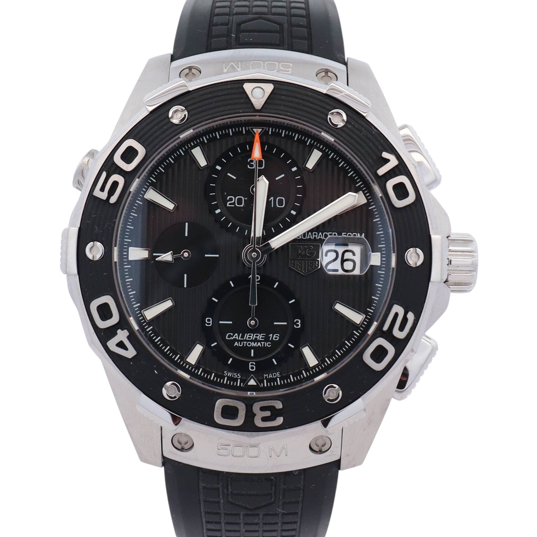 TAG Heuer 腕時計Aquaracer500M Tag Heuer Aquaracer 500M 44mm Black Dial Watch Ref# CAJ2110