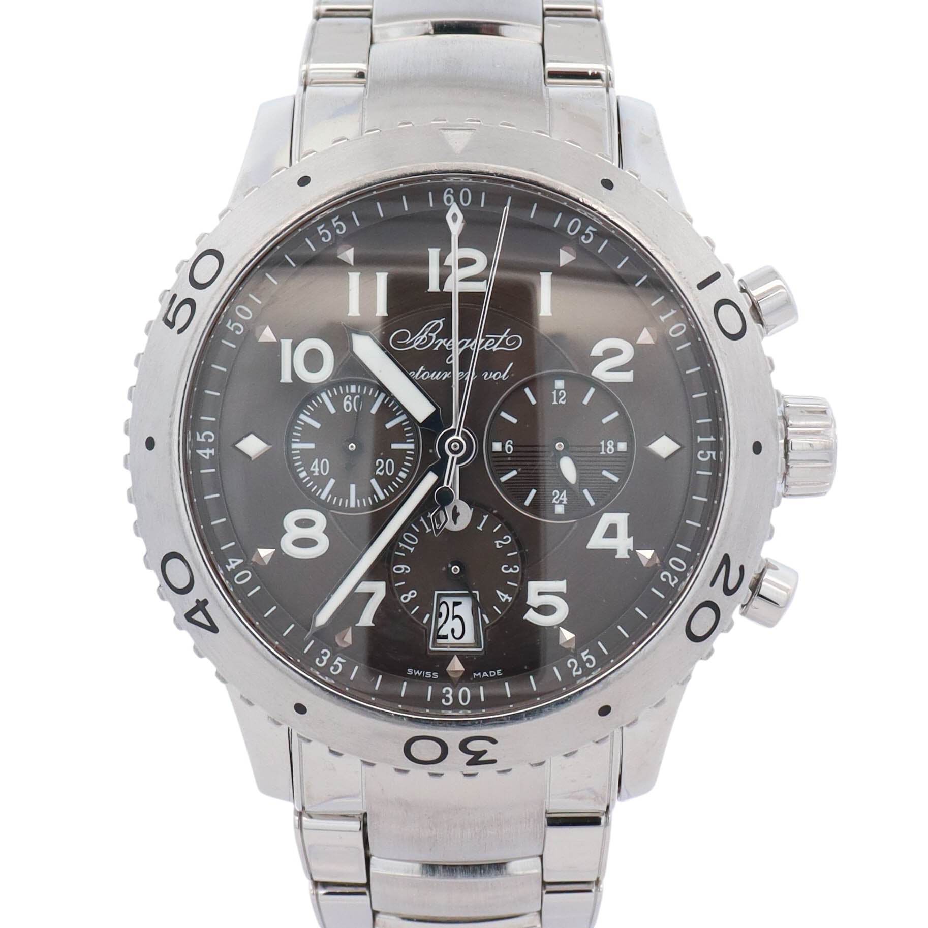 Breguet Type XXI Transatlantique Fly-Back 42.5mm Grey Arabic Chronograpgh Dial Watch Ref# 3810ST/92/SZ9 - Happy Jewelers Fine Jewelry Lifetime Warranty