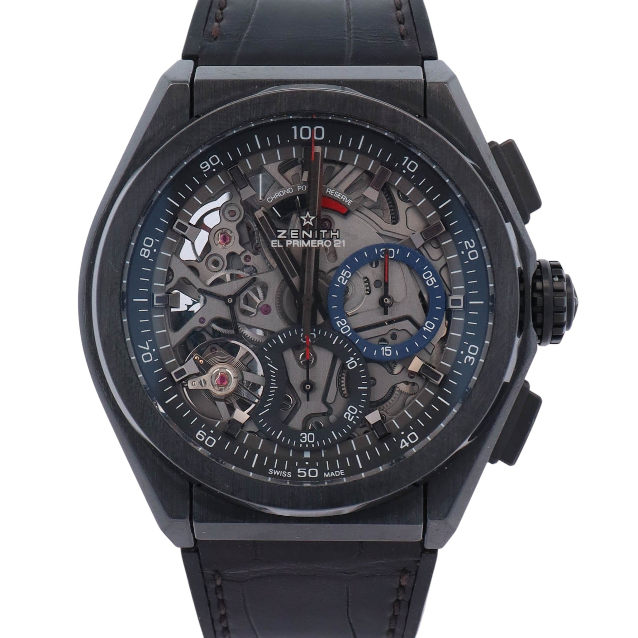 Zenith El Primero 21 44mm Skeleton Dial Watch Ref# 49.9000.9004/78.R582 - Happy Jewelers Fine Jewelry Lifetime Warranty