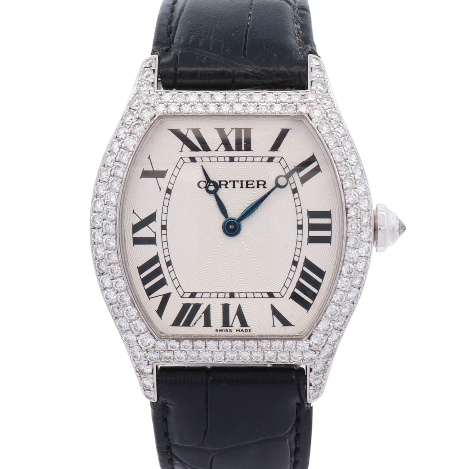 Cartier Tortue 43mm Ivory Dial Watch Ref# WA503851 - Happy Jewelers Fine Jewelry Lifetime Warranty