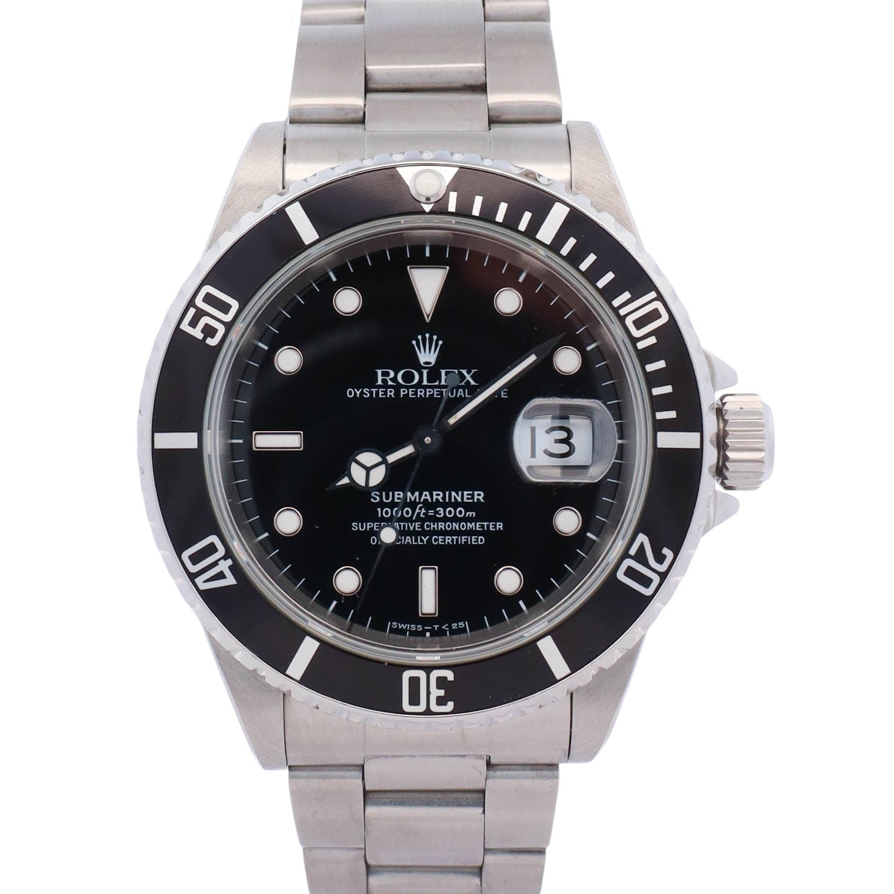 Rolex Submariner Stainless Steel 40mm Black Dial Watch Ref# 16610 - Happy Jewelers Fine Jewelry Lifetime Warranty