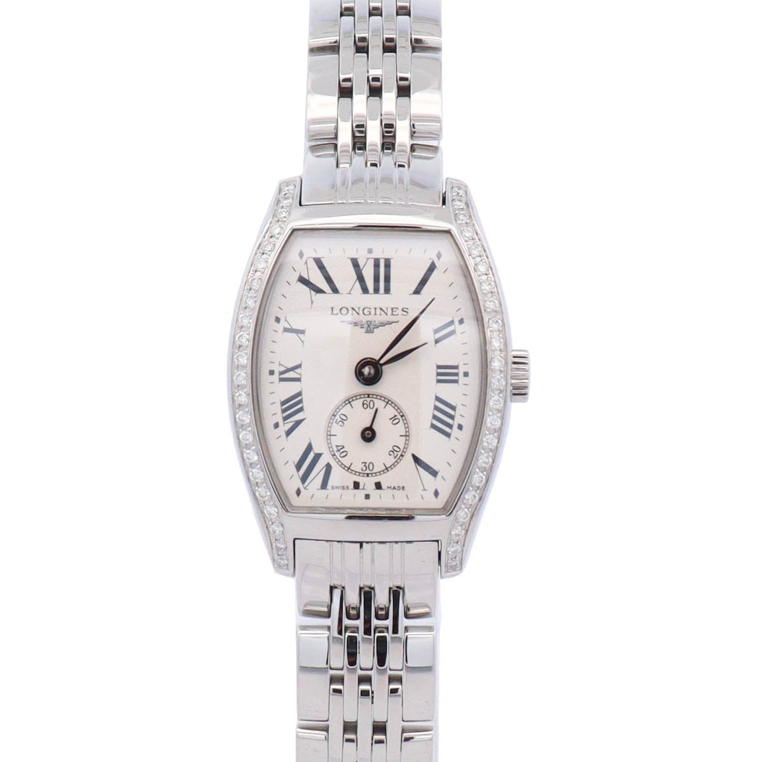 Longines Evidenza Stainless Steel 19.60 X 23.30 mm Roman Dial Watch Ref# L2.175.0.71.6 - Happy Jewelers Fine Jewelry Lifetime Warranty