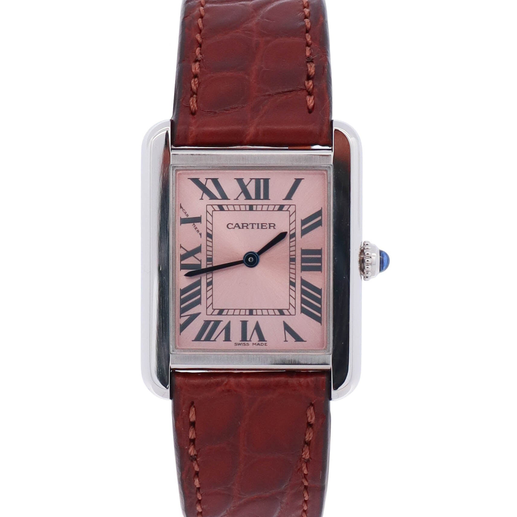 Cartier Tank 31mm Pink Dial Watch Ref# W5200000 - Happy Jewelers Fine Jewelry Lifetime Warranty