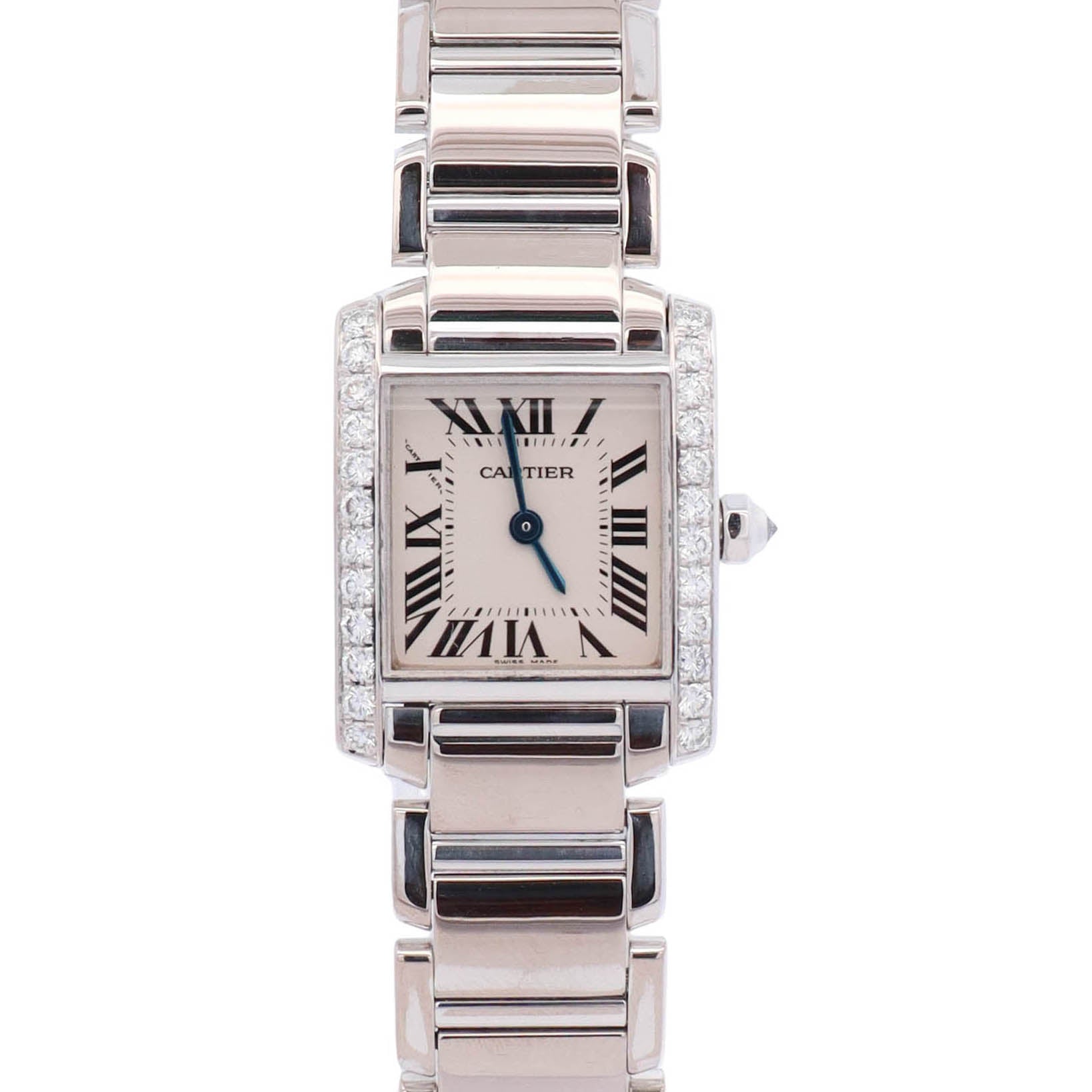Cartier Tank Francaise White Gold 20mm White Dial Watch Ref# WE100253 - Happy Jewelers Fine Jewelry Lifetime Warranty
