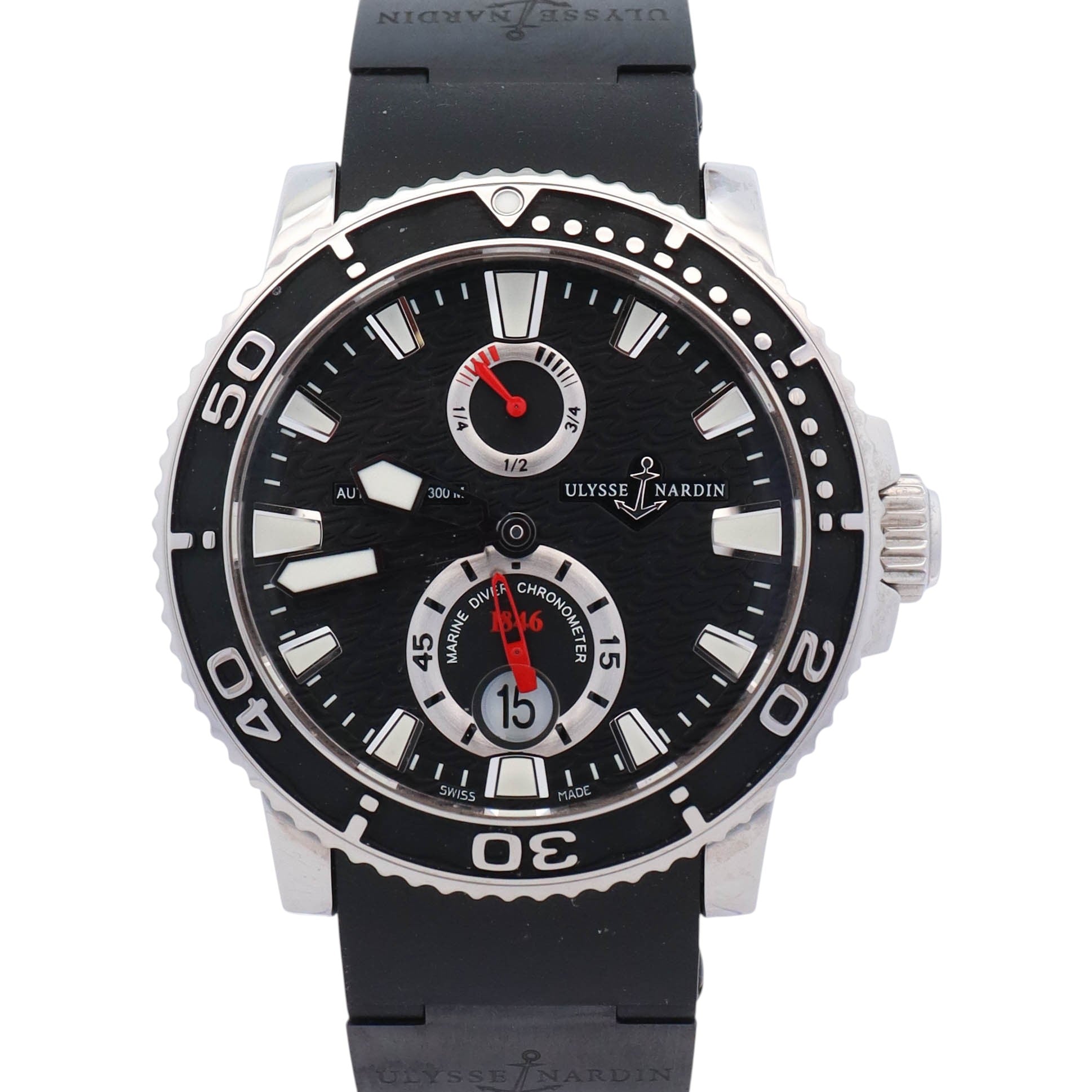 Ulysse Nardin Maxi Marine 43mm Black Dial Watch Ref# 263-33-3C/82 - Happy Jewelers Fine Jewelry Lifetime Warranty