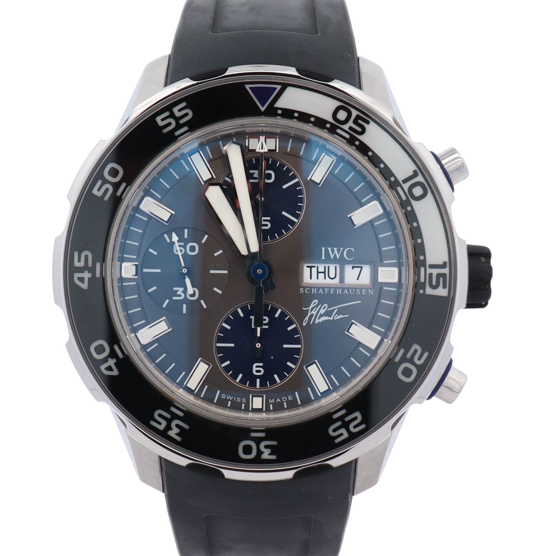 IWC Pilots Aquatimer Chronograph 45mm Grey Dial Watch Ref# IW376706 - Happy Jewelers Fine Jewelry Lifetime Warranty