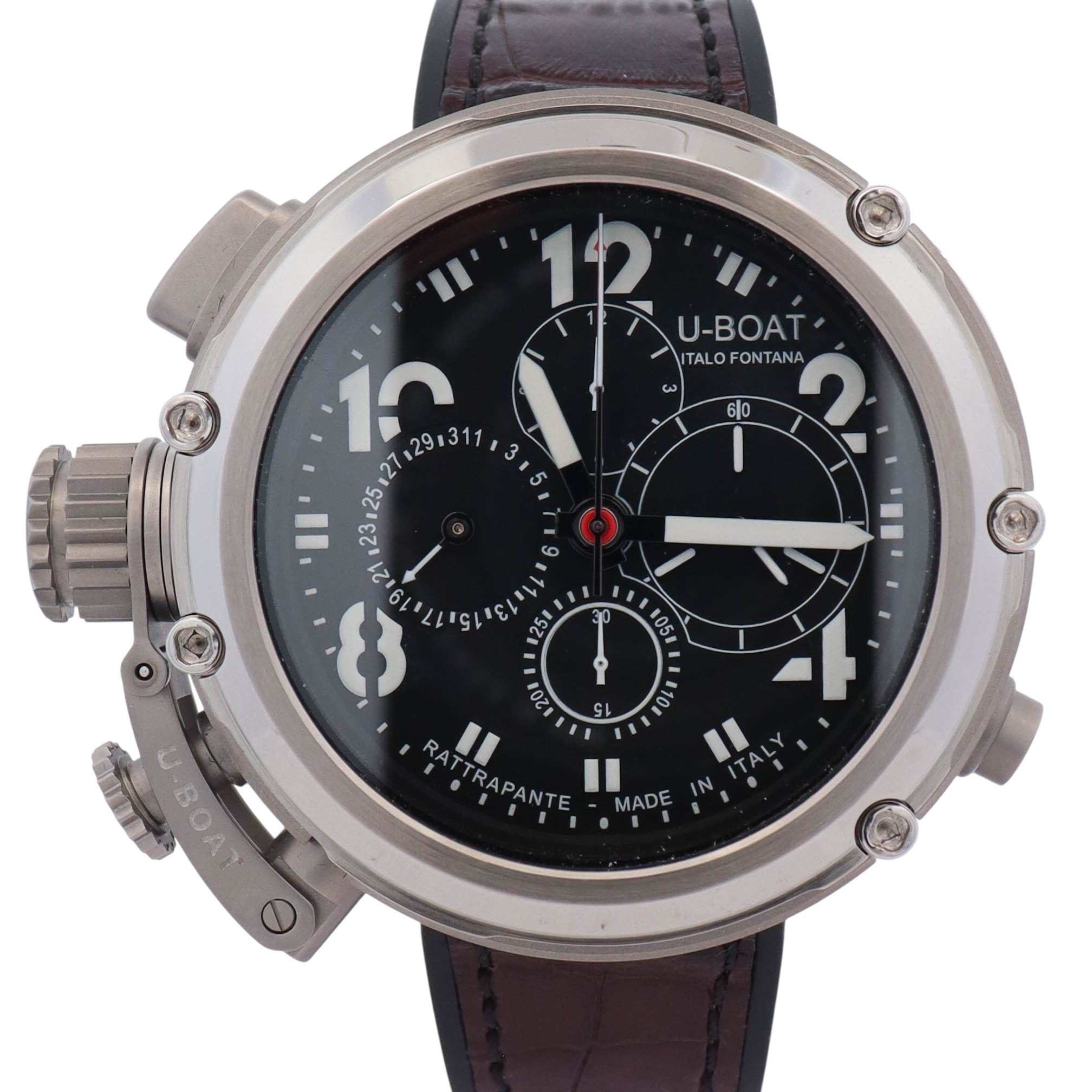 U-Boat RATTRAPAMTE 51mm Black Dial Watch Ref# U51 RATTRAPAMTE - Happy Jewelers Fine Jewelry Lifetime Warranty