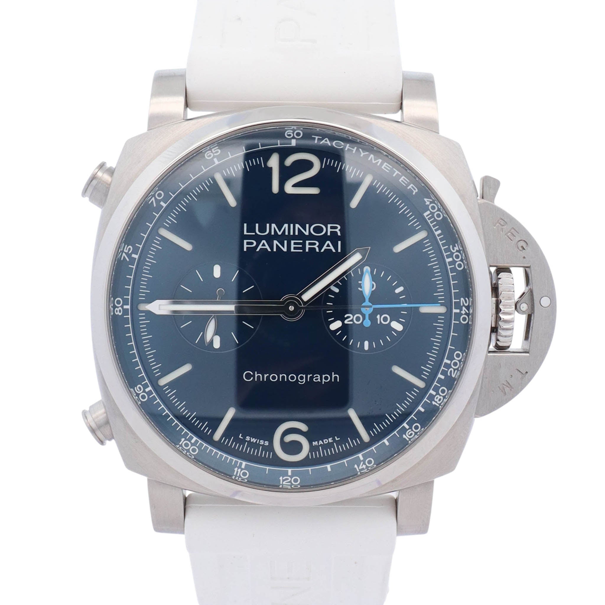 Panerai Luminor 44mm Blue Dial Watch Ref# PAM01110 - Happy Jewelers Fine Jewelry Lifetime Warranty