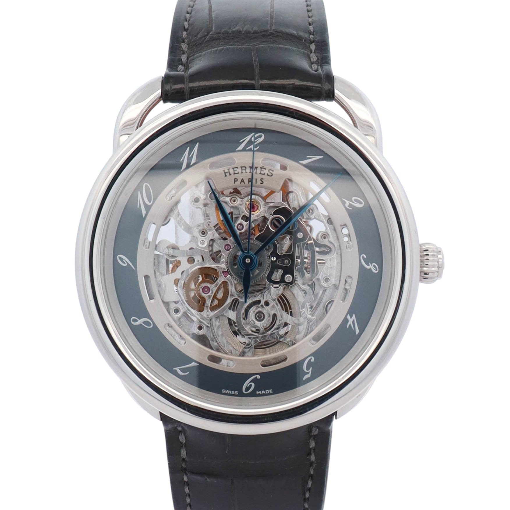 Hermes Arceau 40mm Skeleton Arabic Dial Watch Ref# AR6.710 - Happy Jewelers Fine Jewelry Lifetime Warranty