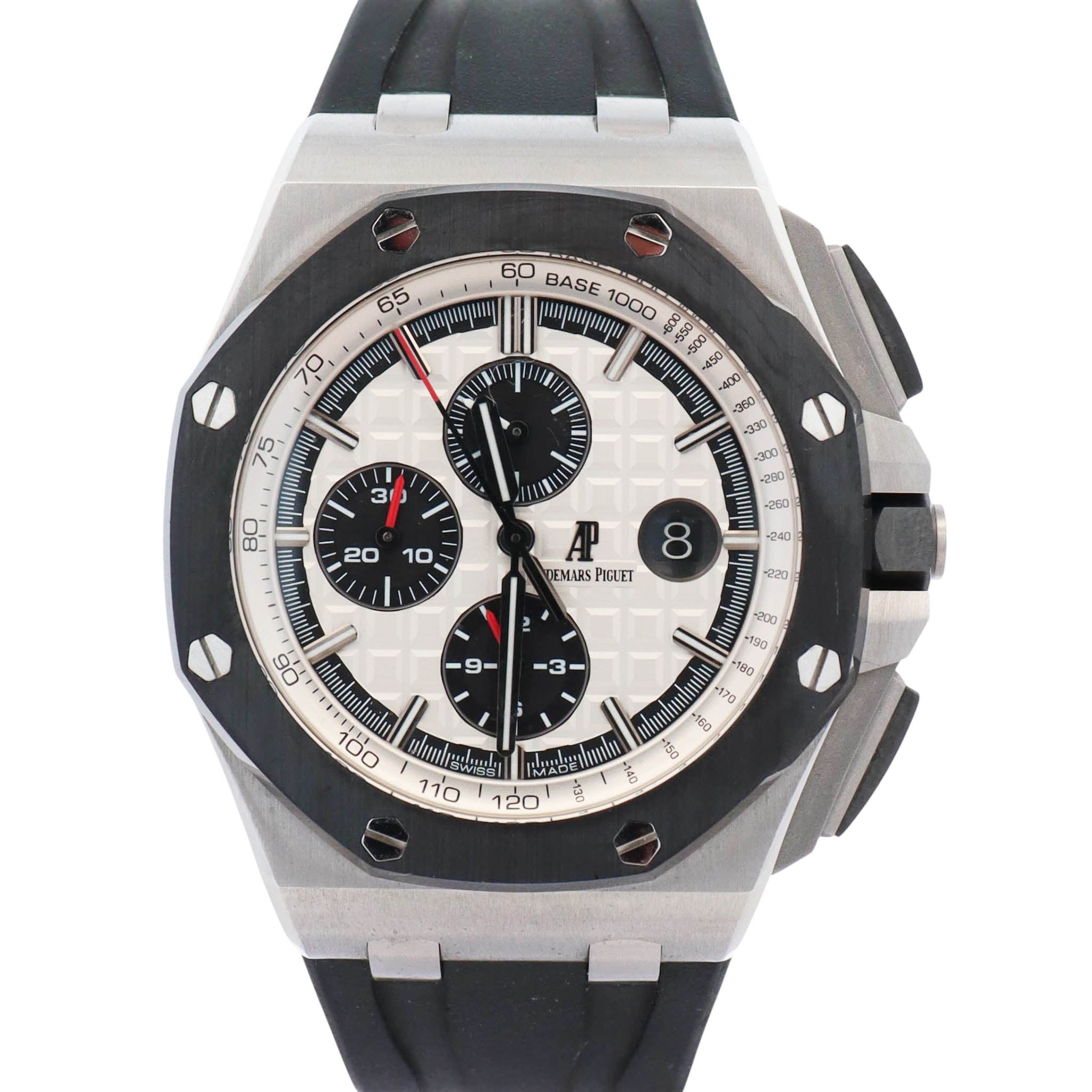 Audemars Piguet Royal Oak Offshore "Panda" 44mm Silver Chronograph Dial Watch# 26400SO.OO.A002CA.01 - Happy Jewelers Fine Jewelry Lifetime Warranty