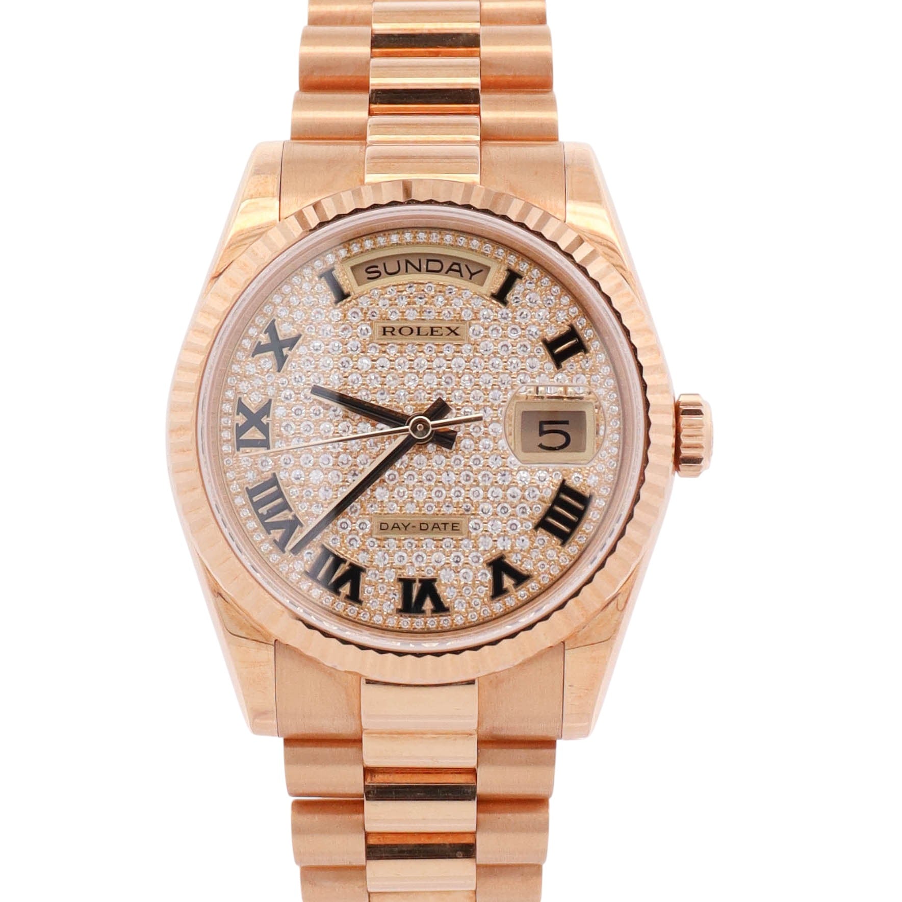 Rolex Day-Date 36mm Pave Dial Watch Ref# 118238 - Happy Jewelers Fine Jewelry Lifetime Warranty