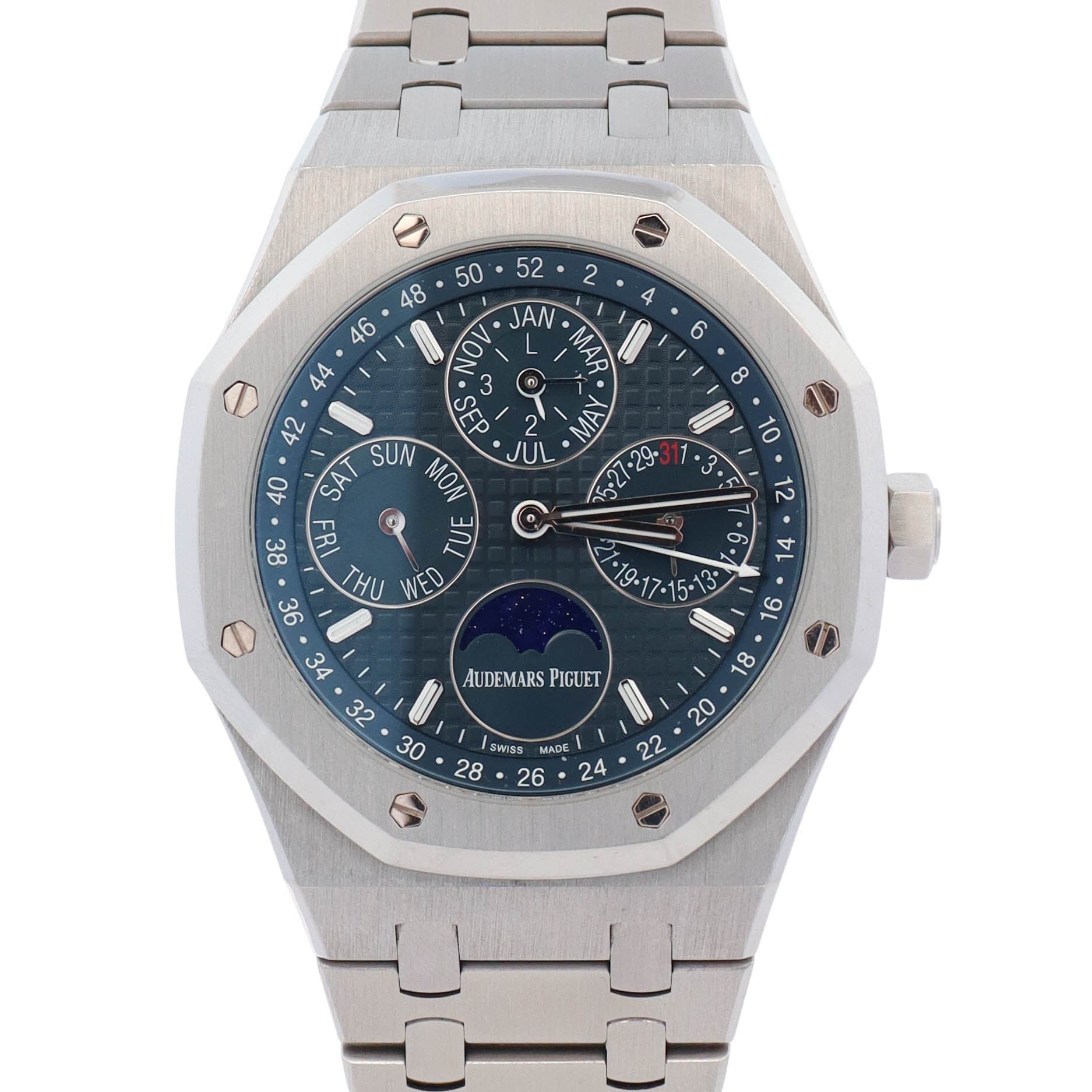 Audemars Piguet Royal Oak 41mm Blue Dial Watch Ref# 26574ST.OO.1220ST.02 - Happy Jewelers Fine Jewelry Lifetime Warranty