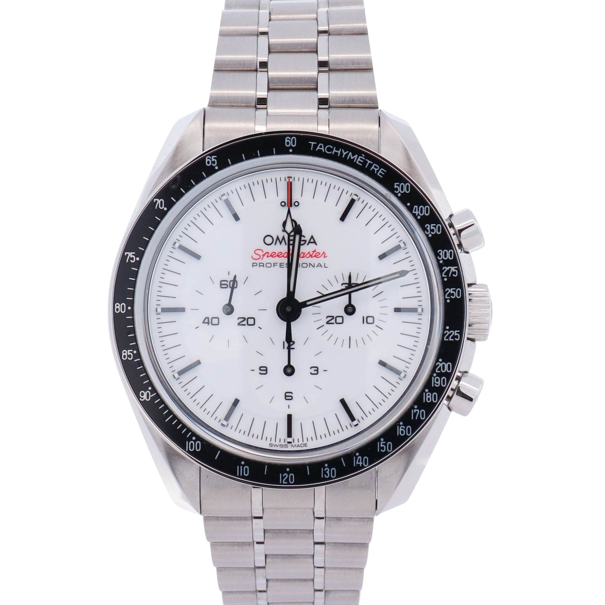 Omega Speedmaster 42mm White Dial Watch Ref# 310.30.42.50.04.001 - Happy Jewelers Fine Jewelry Lifetime Warranty