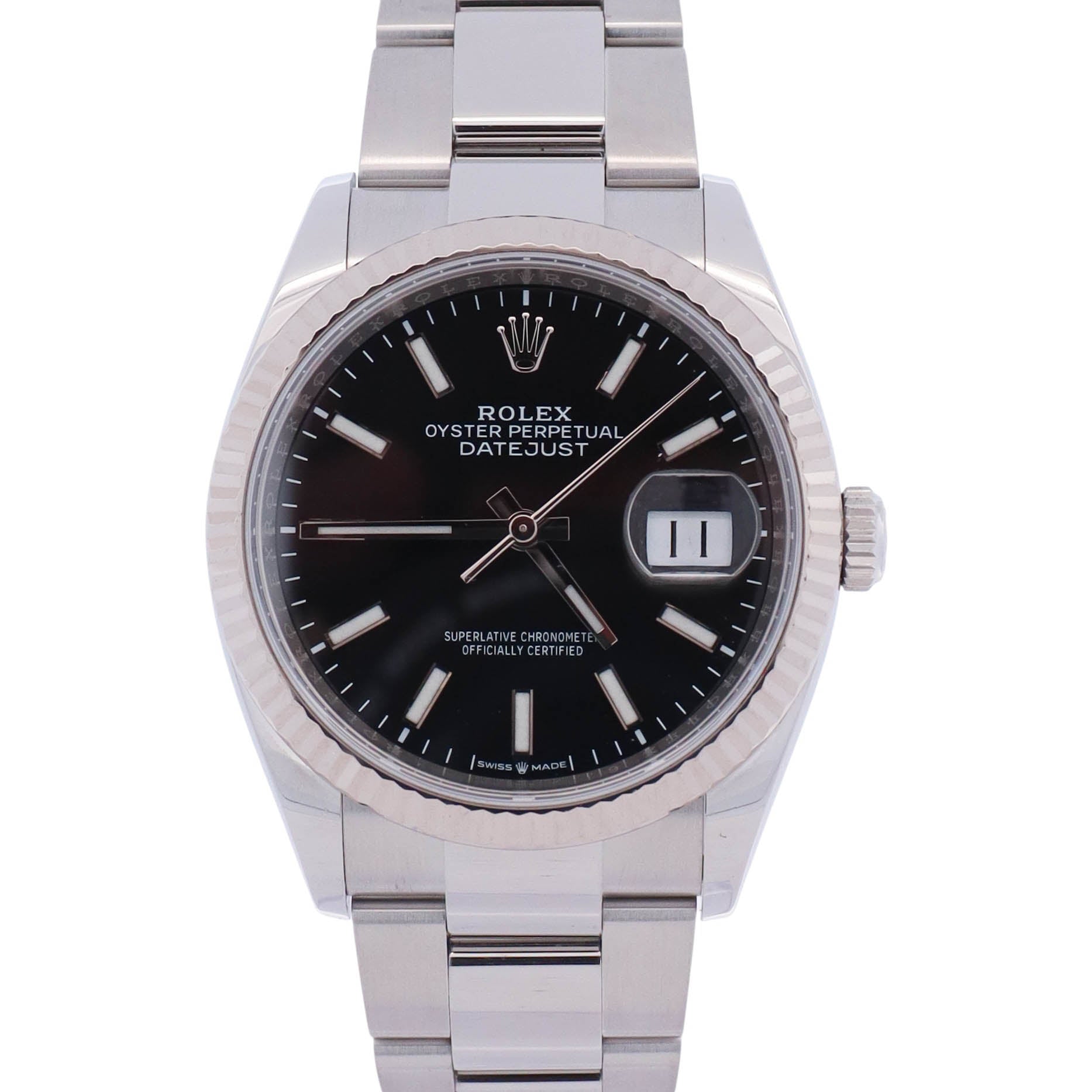 Rolex Datejust 36mm Black Dial Watch Ref# 126234 - Happy Jewelers Fine Jewelry Lifetime Warranty