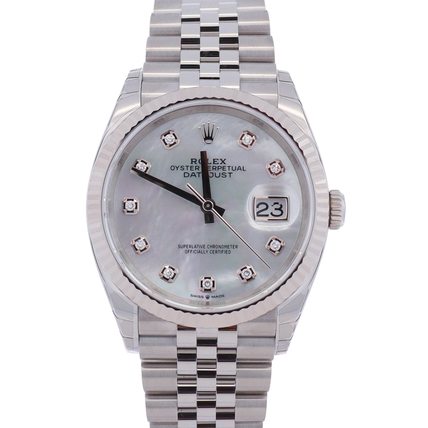 Rolex Datejust 36mm MOP Dial Watch Ref# 126234 - Happy Jewelers Fine Jewelry Lifetime Warranty