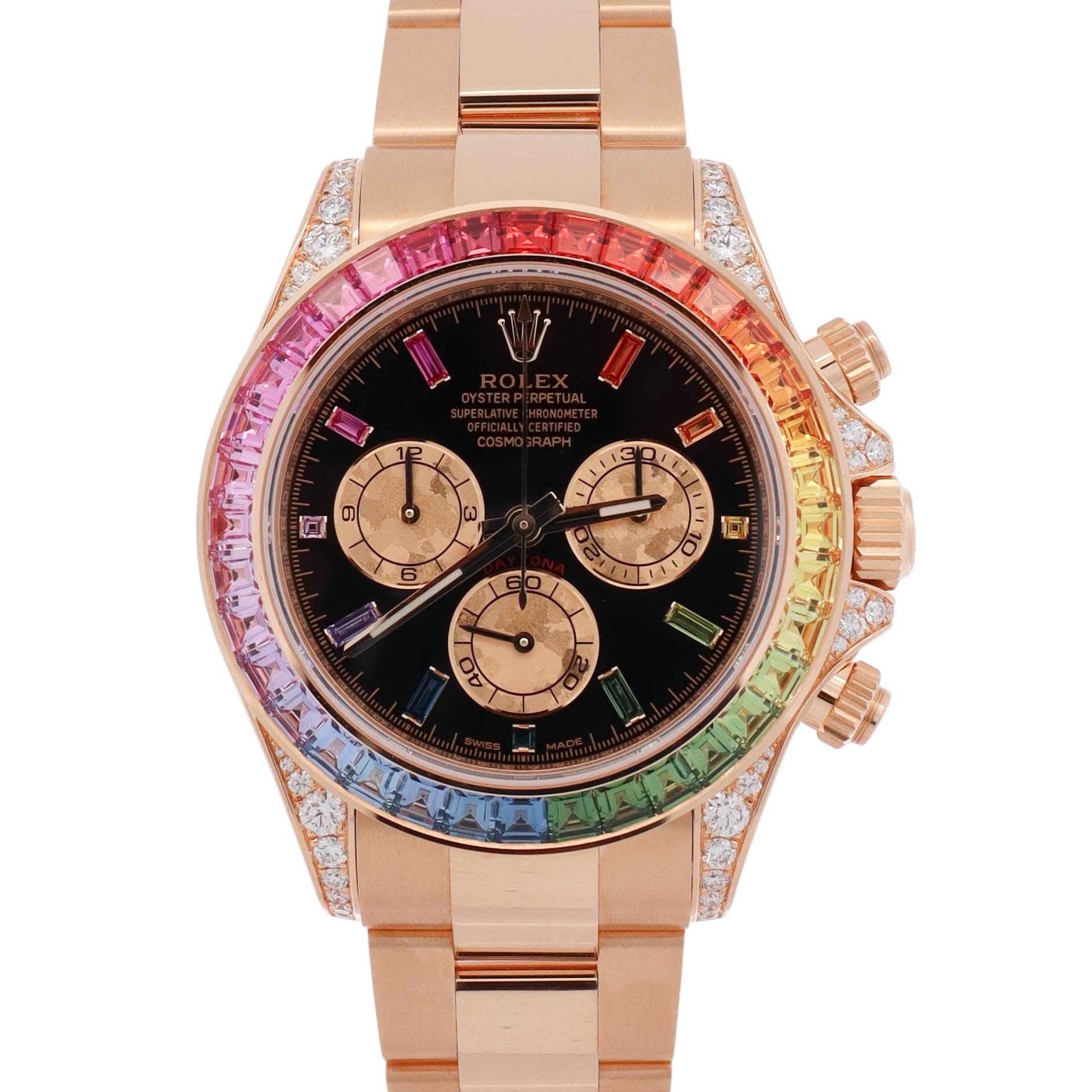 Rolex Daytona 40mm Black Dial Watch Ref # 116598RBOW - Happy Jewelers Fine Jewelry Lifetime Warranty