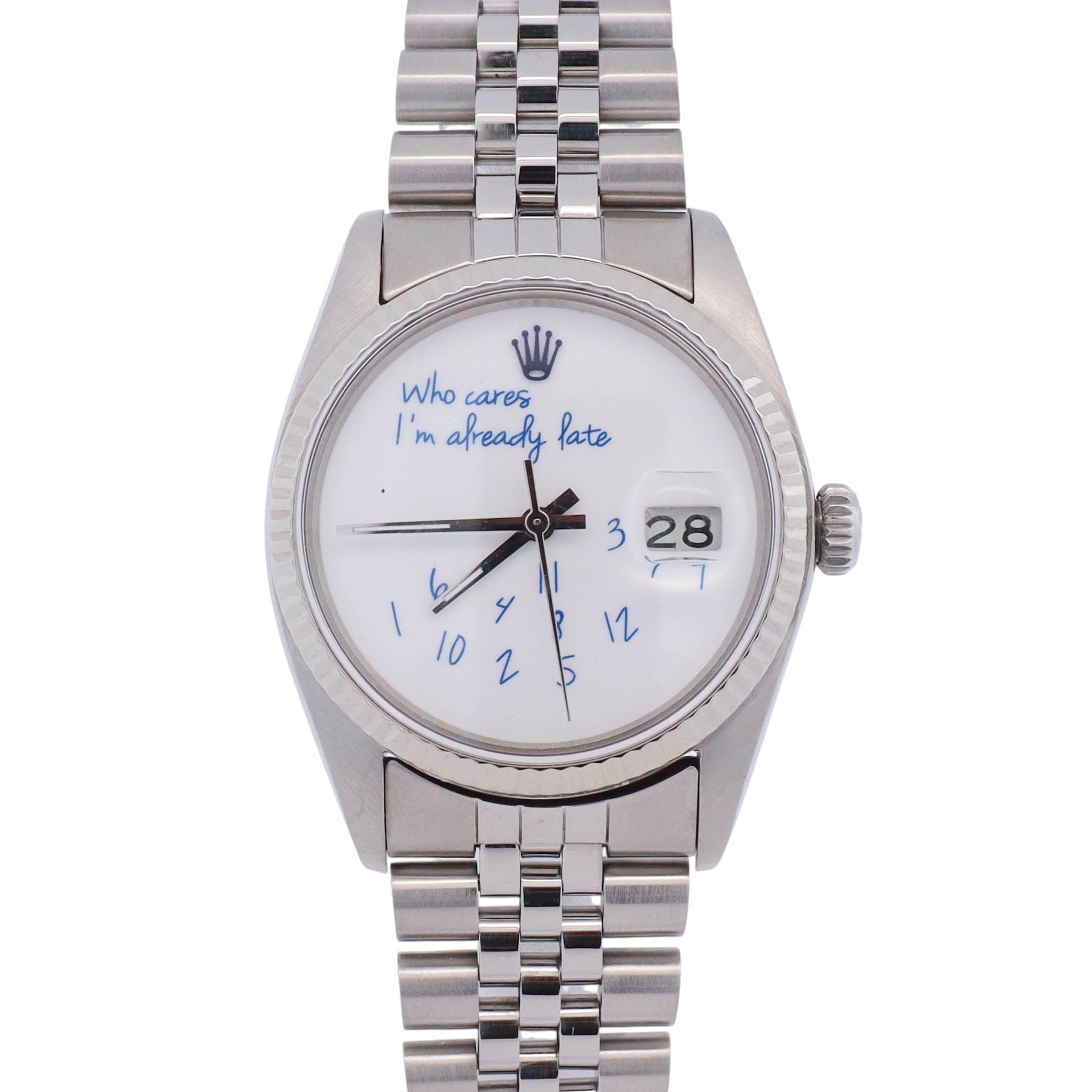 Rolex Datejust 36mm White Dial Watch Ref# 16014 - Happy Jewelers Fine Jewelry Lifetime Warranty