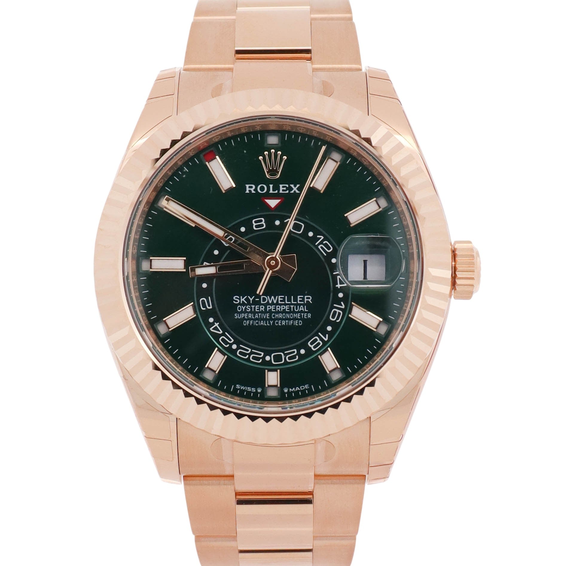 Rolex Sky-Dweller 42mm Green Dial Watch Ref# 336938