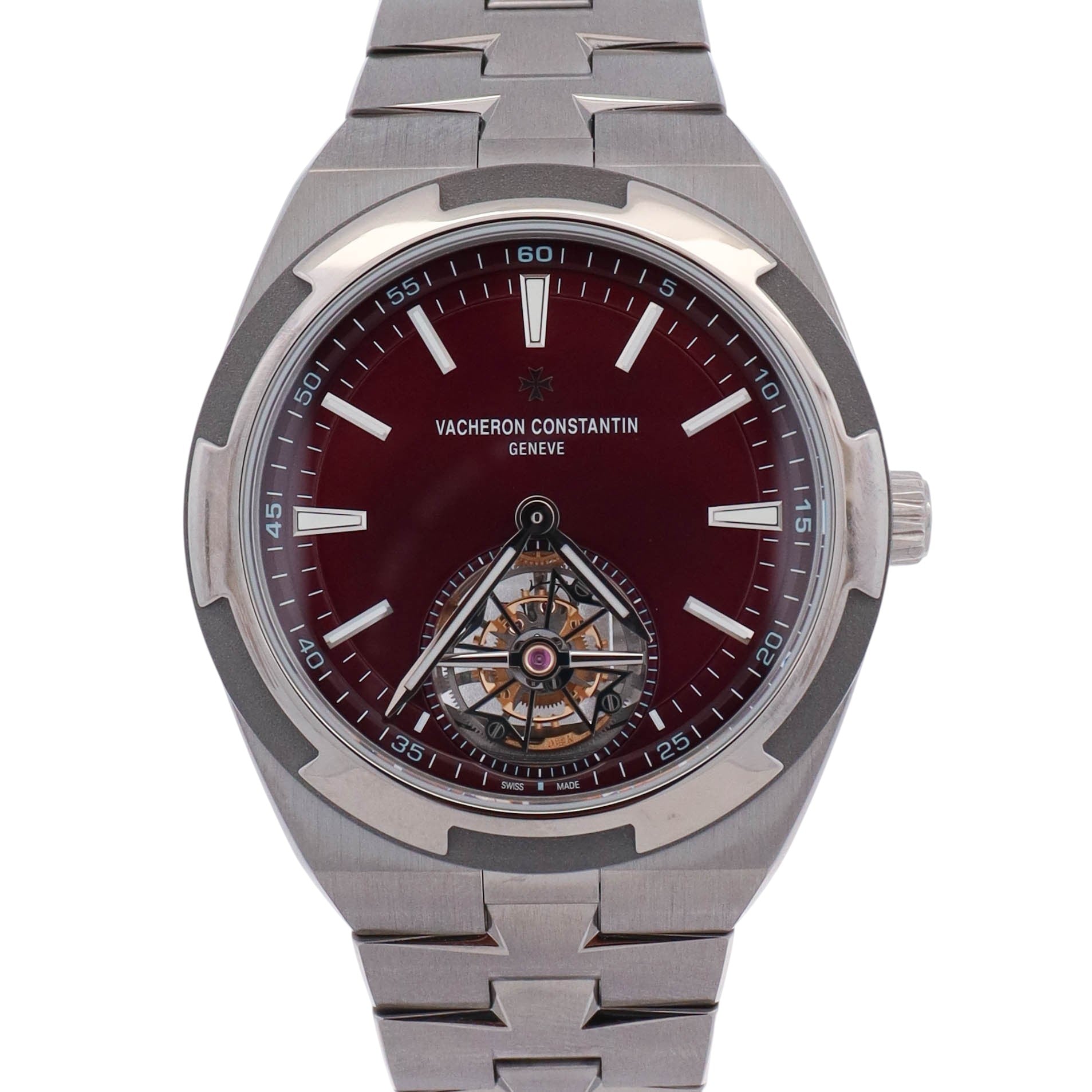 Vacheron Constantin Overseas Tourbillon 42mm Red Dial Watch Ref# 6000V/210T-H179 - Happy Jewelers Fine Jewelry Lifetime Warranty