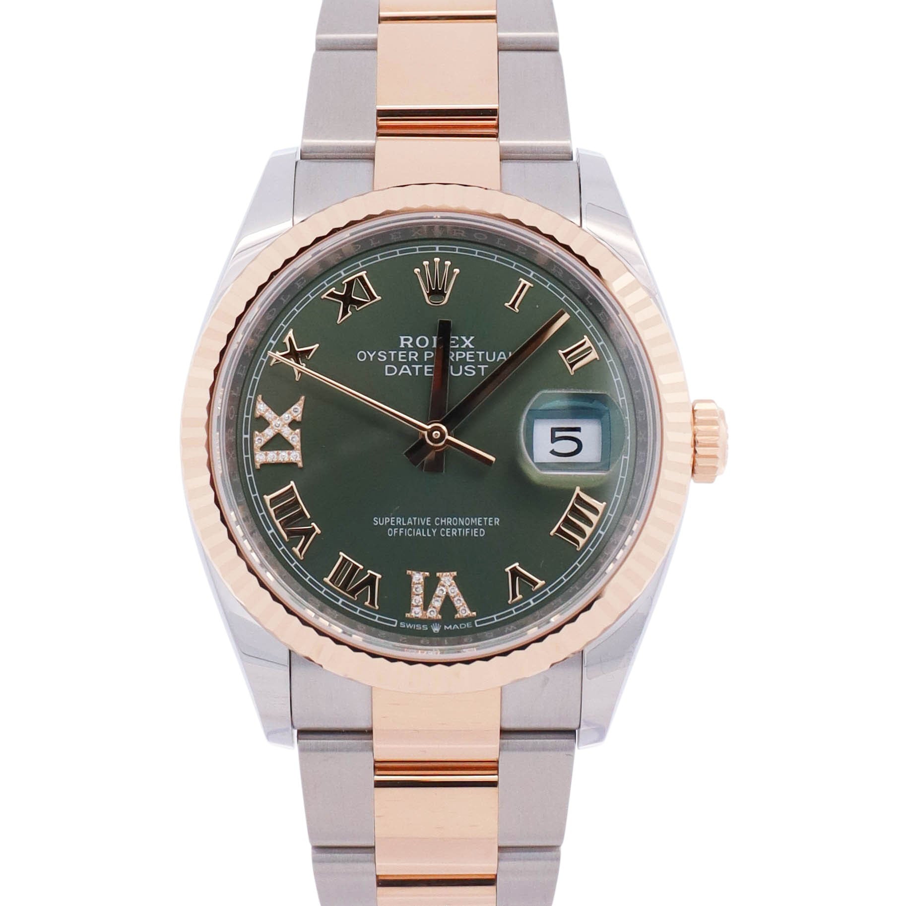 Rolex Datejust 36mm Olive Green Dial Watch Ref# 126233 – Happy