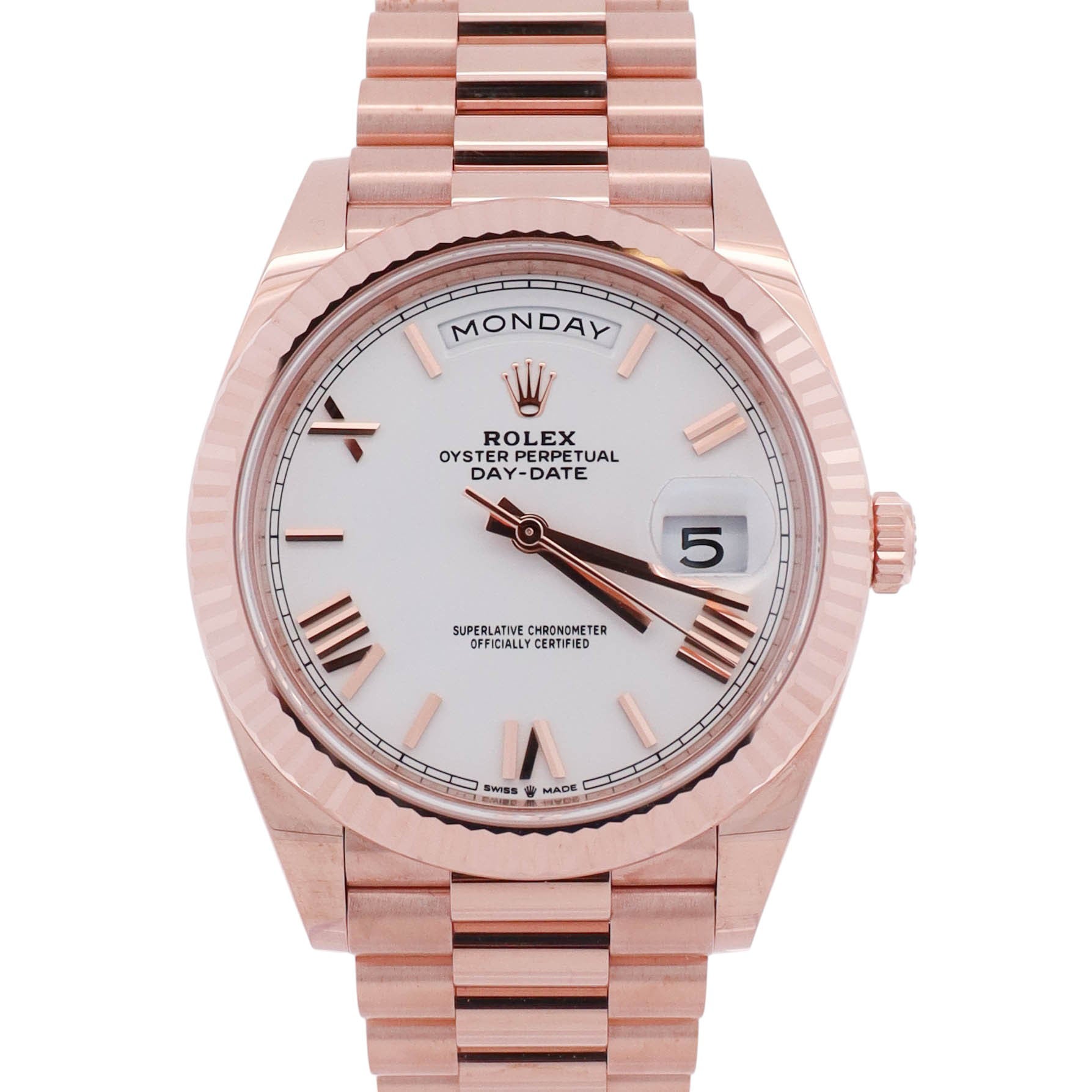 Rolex Day-Date 40mm White Dial Watch Ref# 228235
