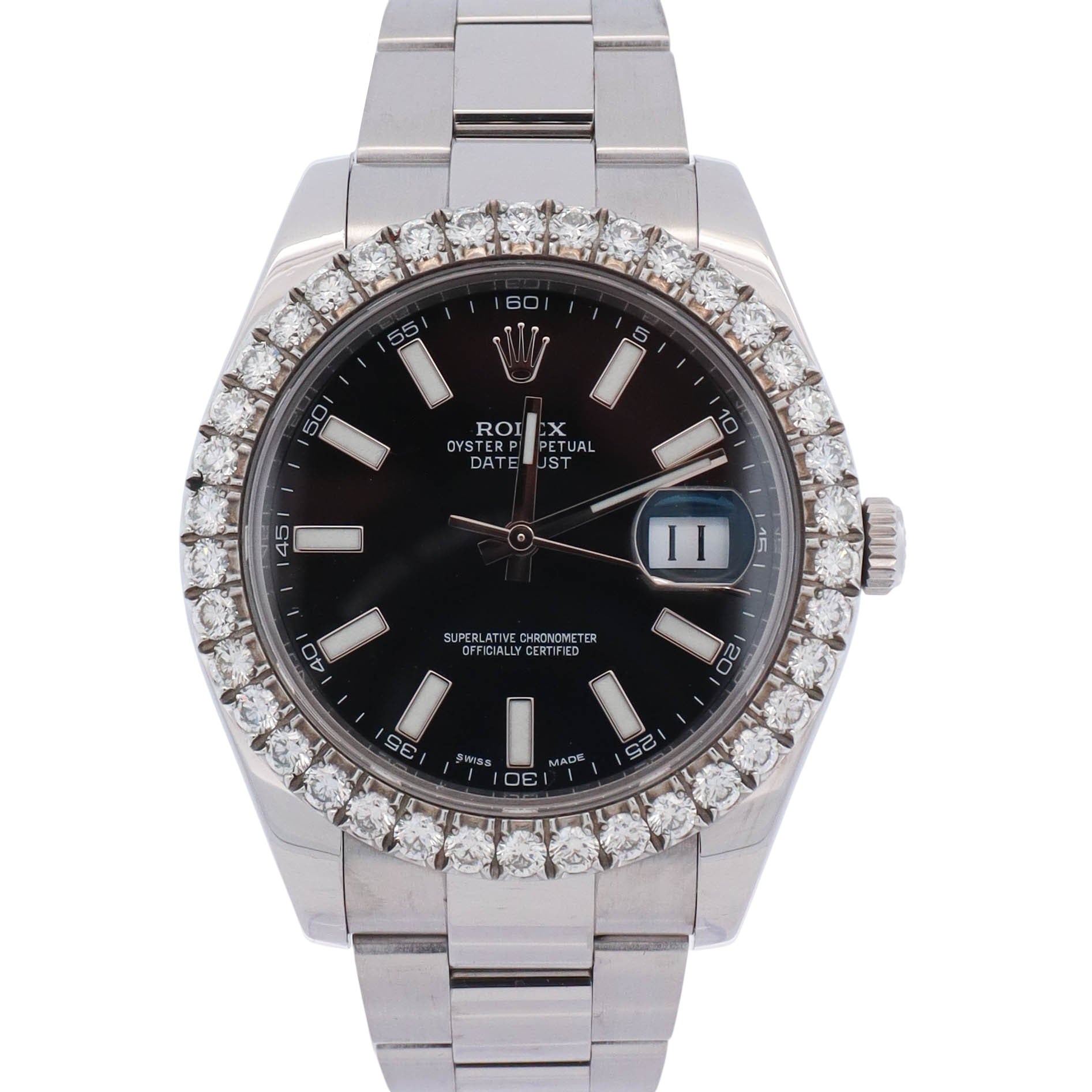 Rolex Datejust 41mm Black Dial Watch Ref# 116300