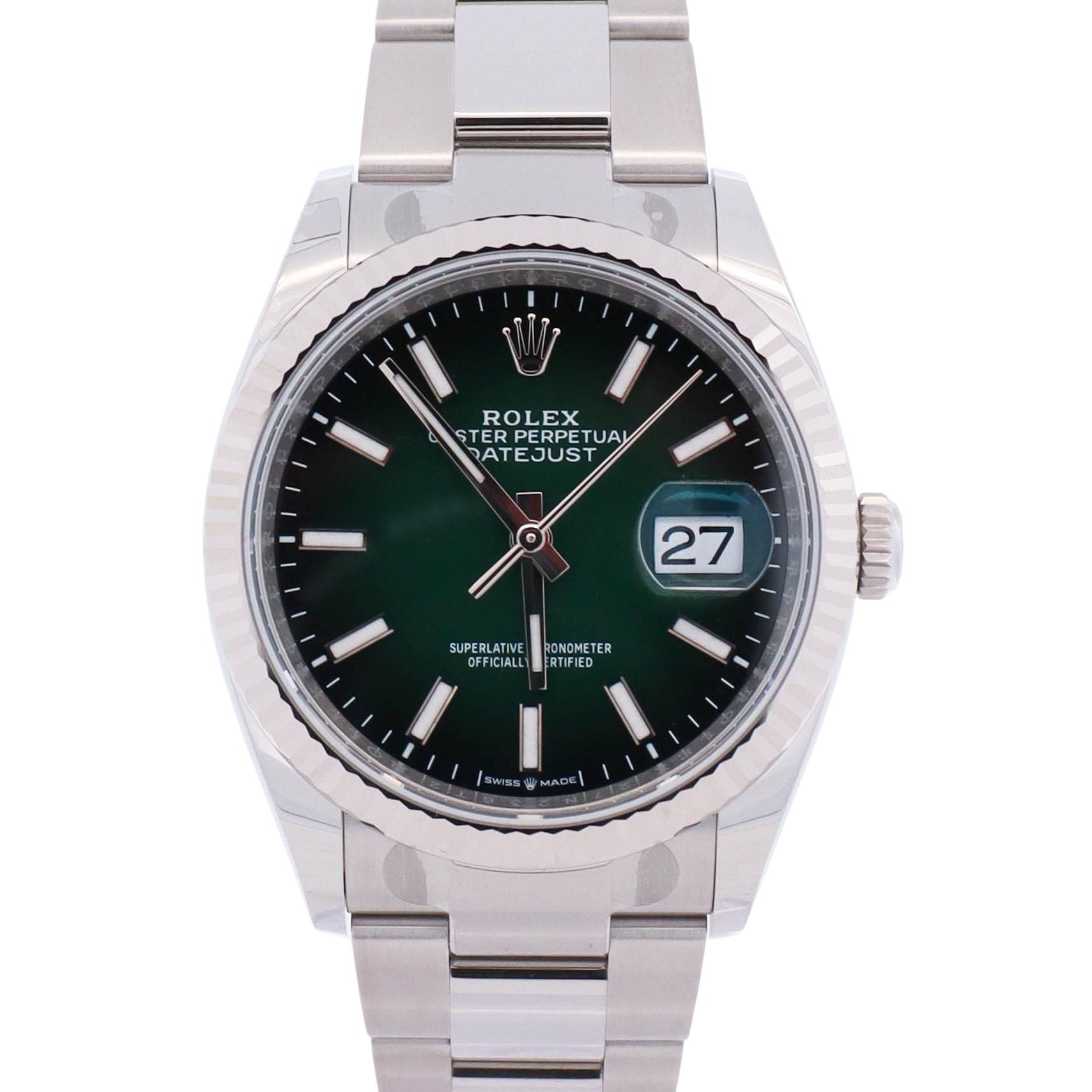 Rolex Datejust 36mm Ombre Green Dial Watch Ref# 126233