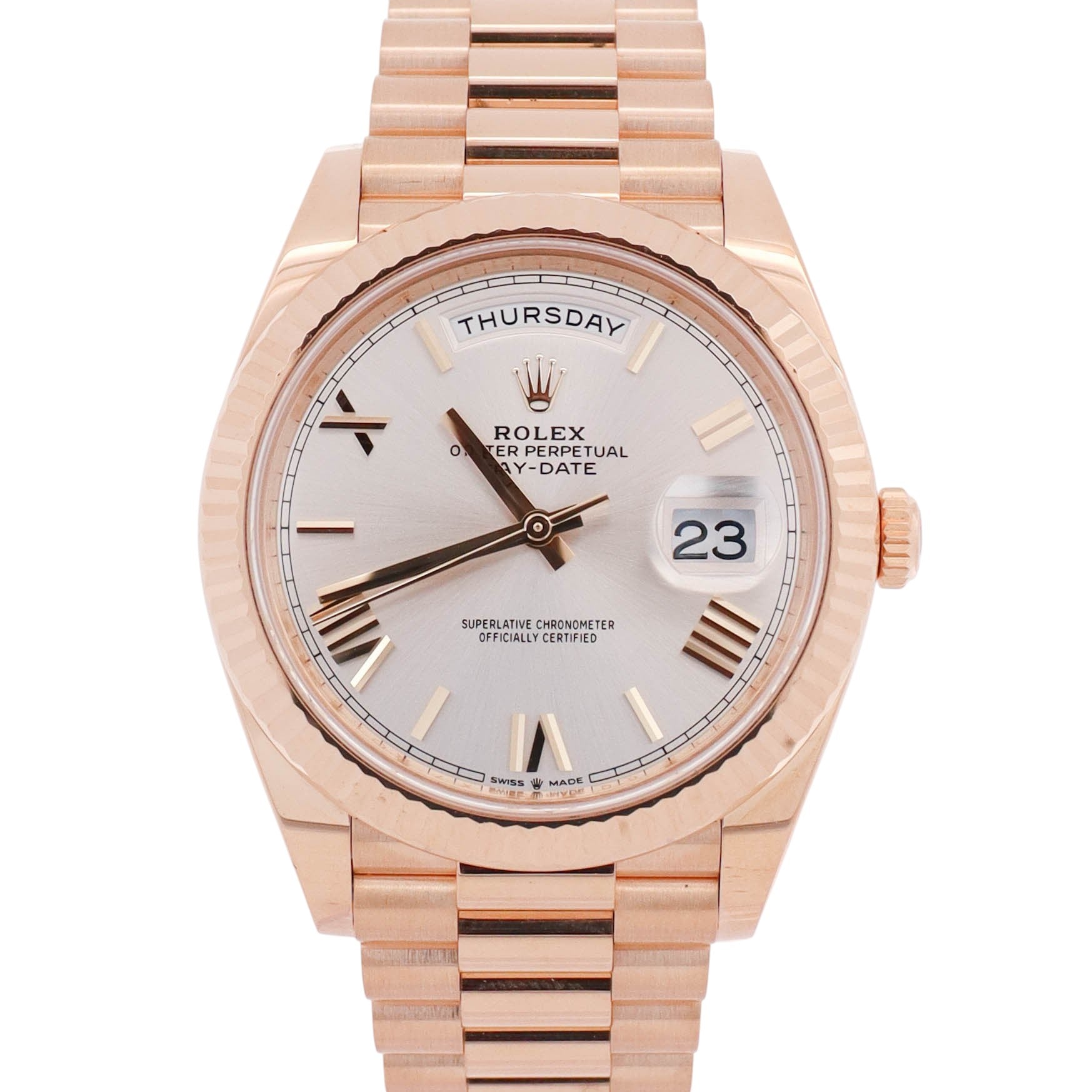 Rolex Day-Date 40mm Silver Dial Watch Ref# 228238