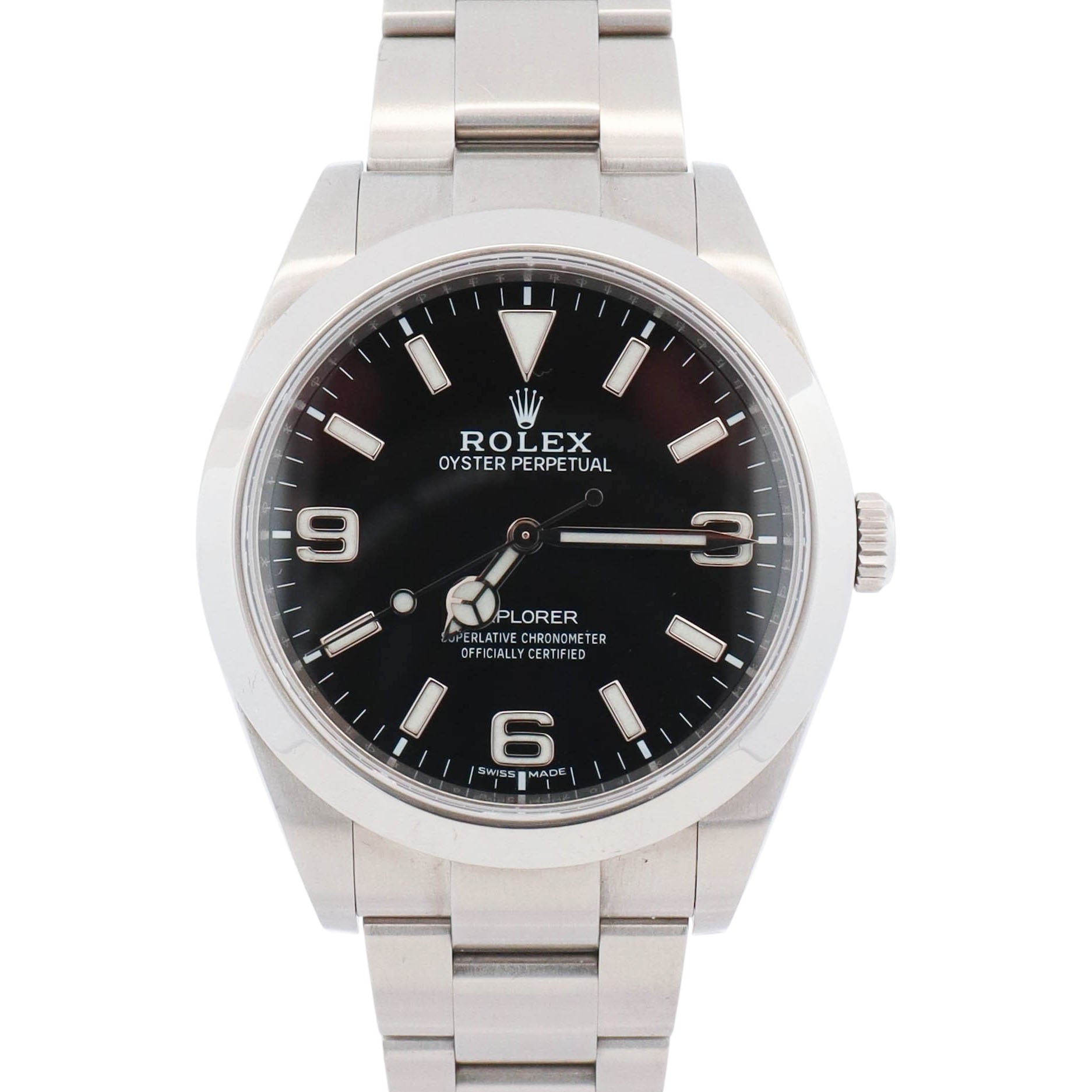Rolex Explorer 39mm Black Dial Watch Ref# 214270
