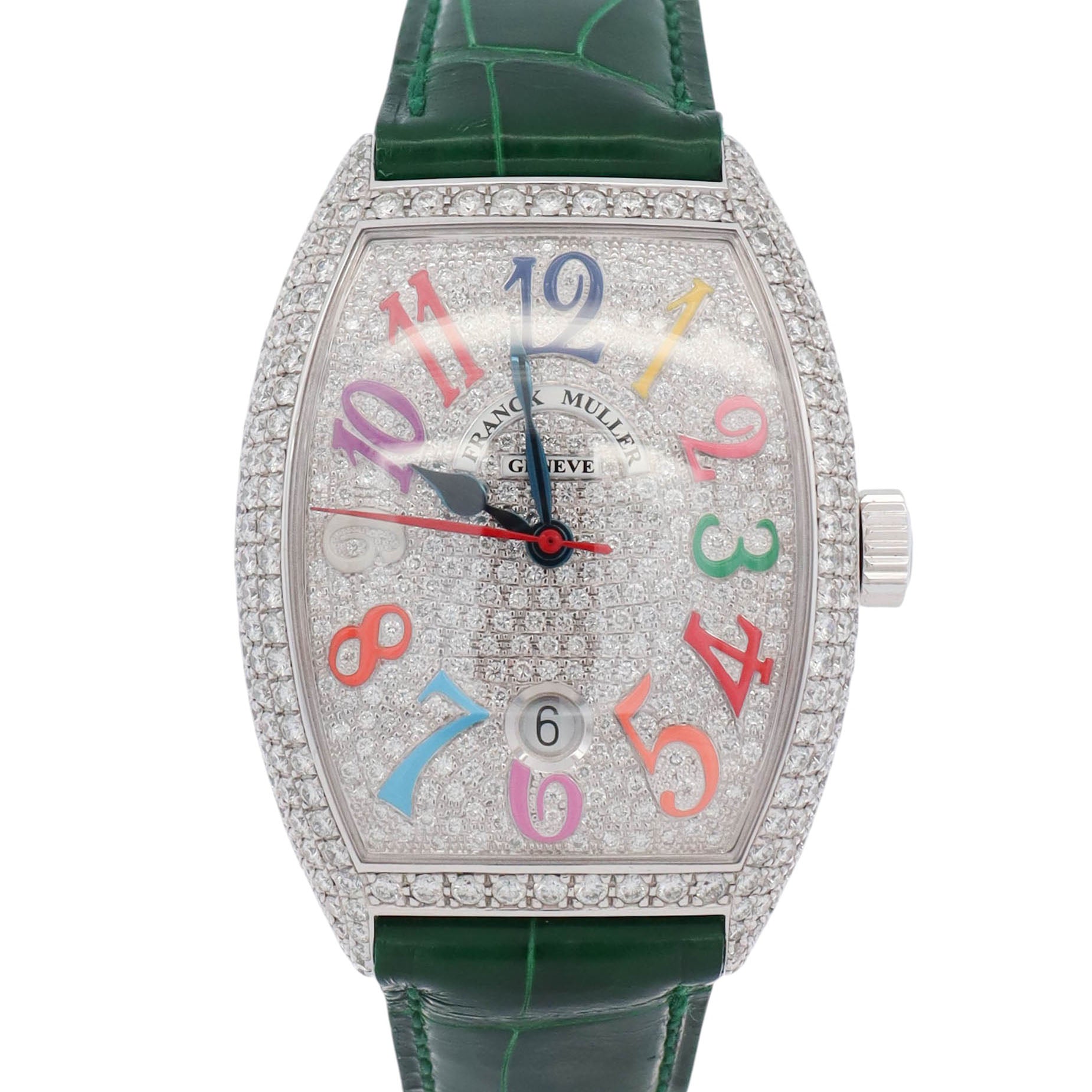 Franck Muller Casablanca 39mm Pave Dial Watch Ref# 7880 SC DT D6CD