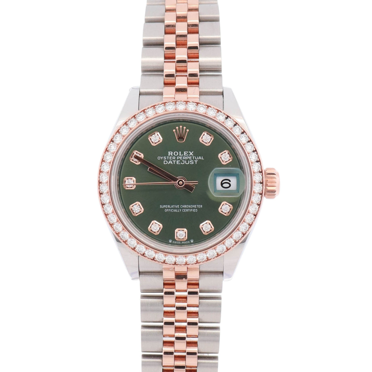Rolex Datejust 28mm Green Dial Watch Ref# 279381RBR