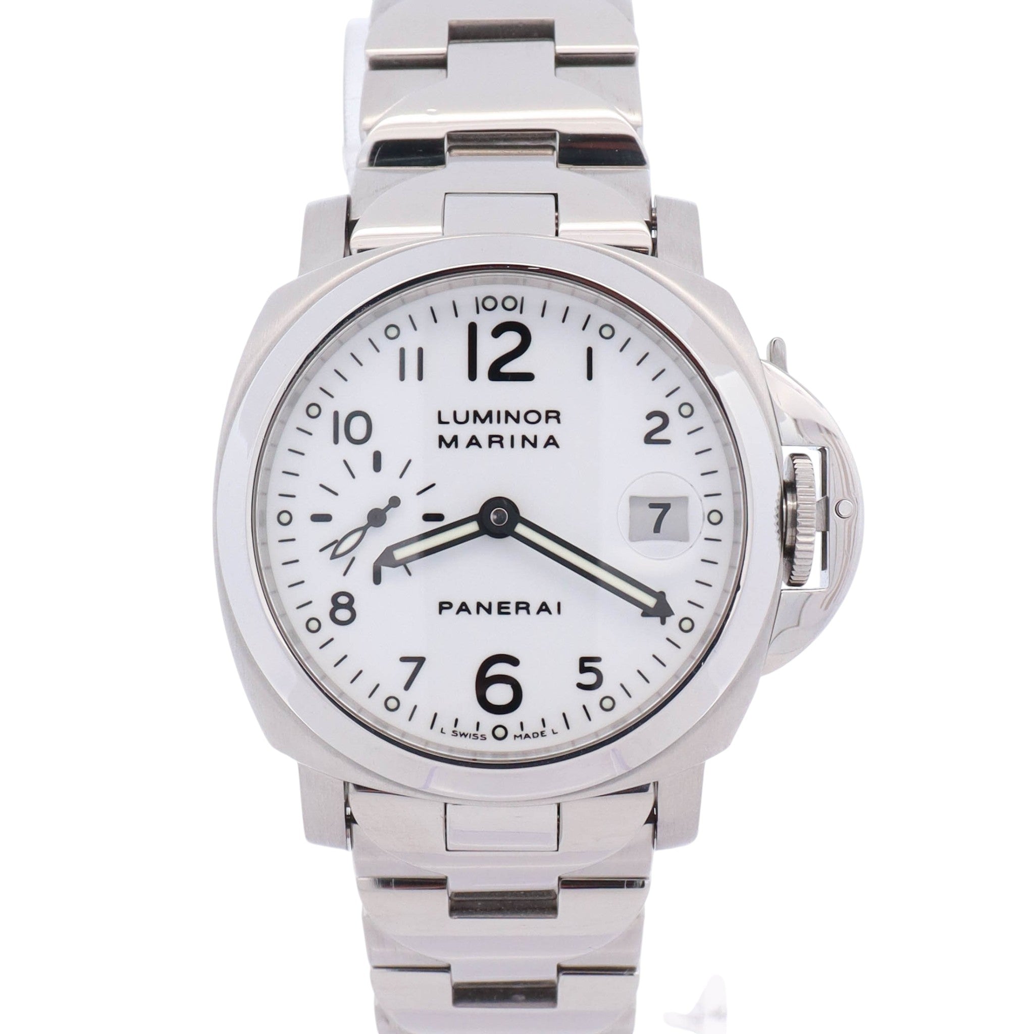 Panerai Luminor 40mm White Dial Watch Ref# PAM0051
