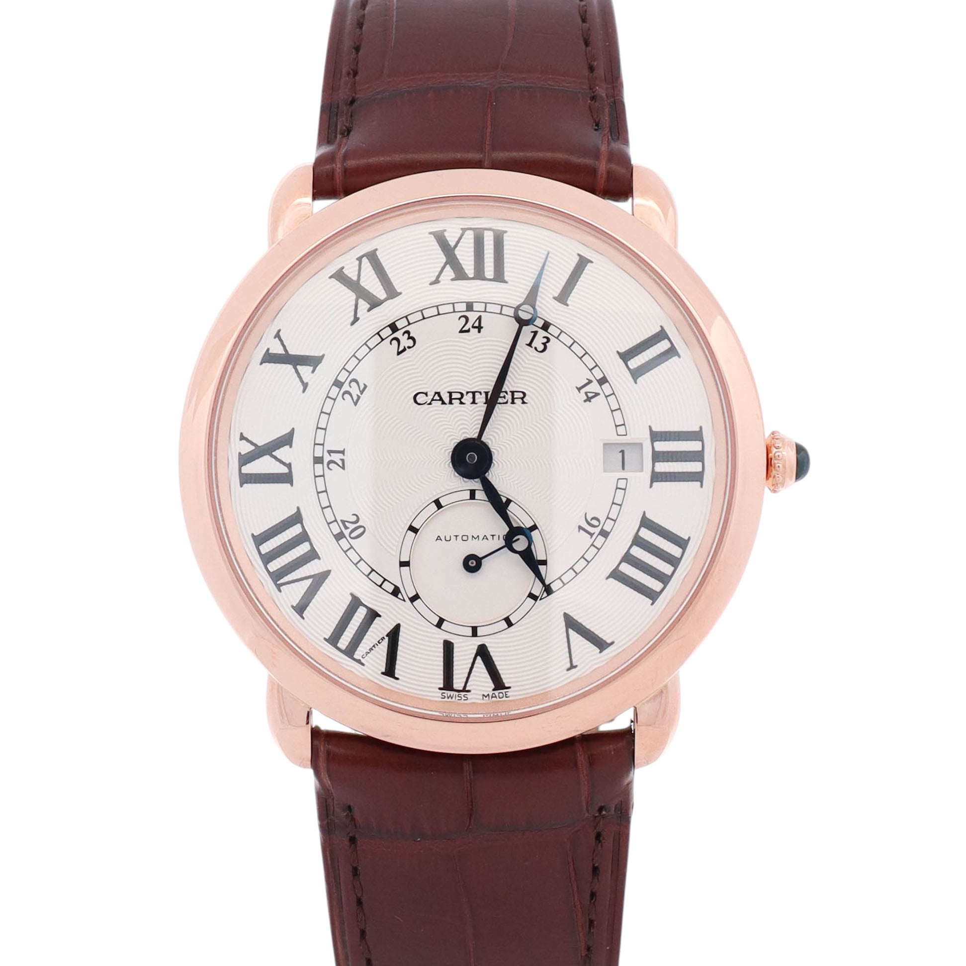 Cartier Ronde Louis Rose Gold 40mm Silver Dial Watch Ref# W6801005