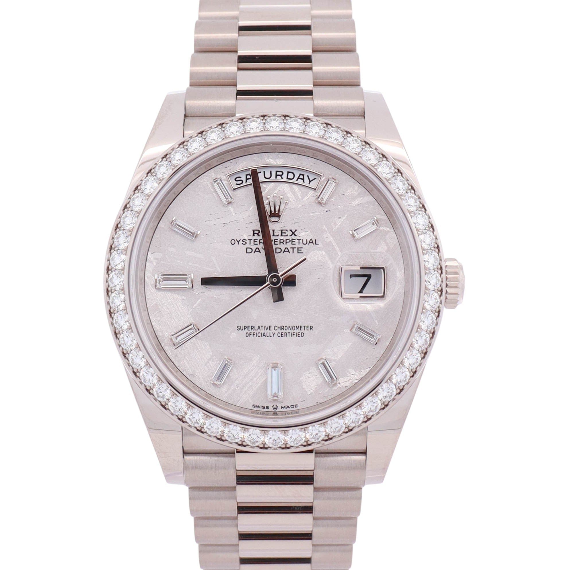 Rolex Day-Date White Gold 40mm Metorite Dial Watch Ref# 228349RBR