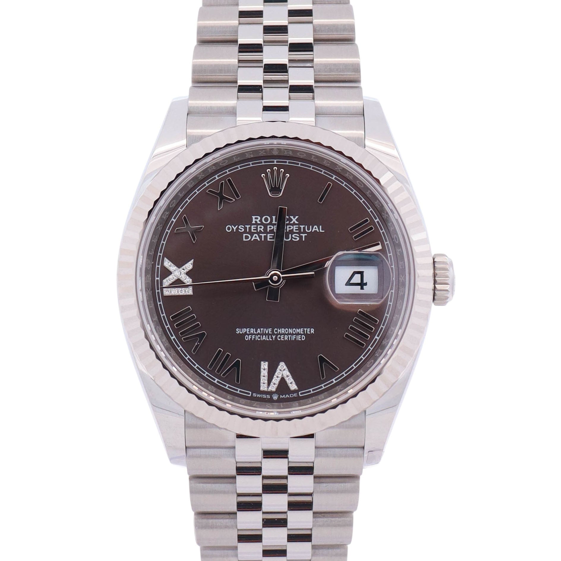 Rolex Datejust 36mm Rhodium Dial Watch Ref: 126234